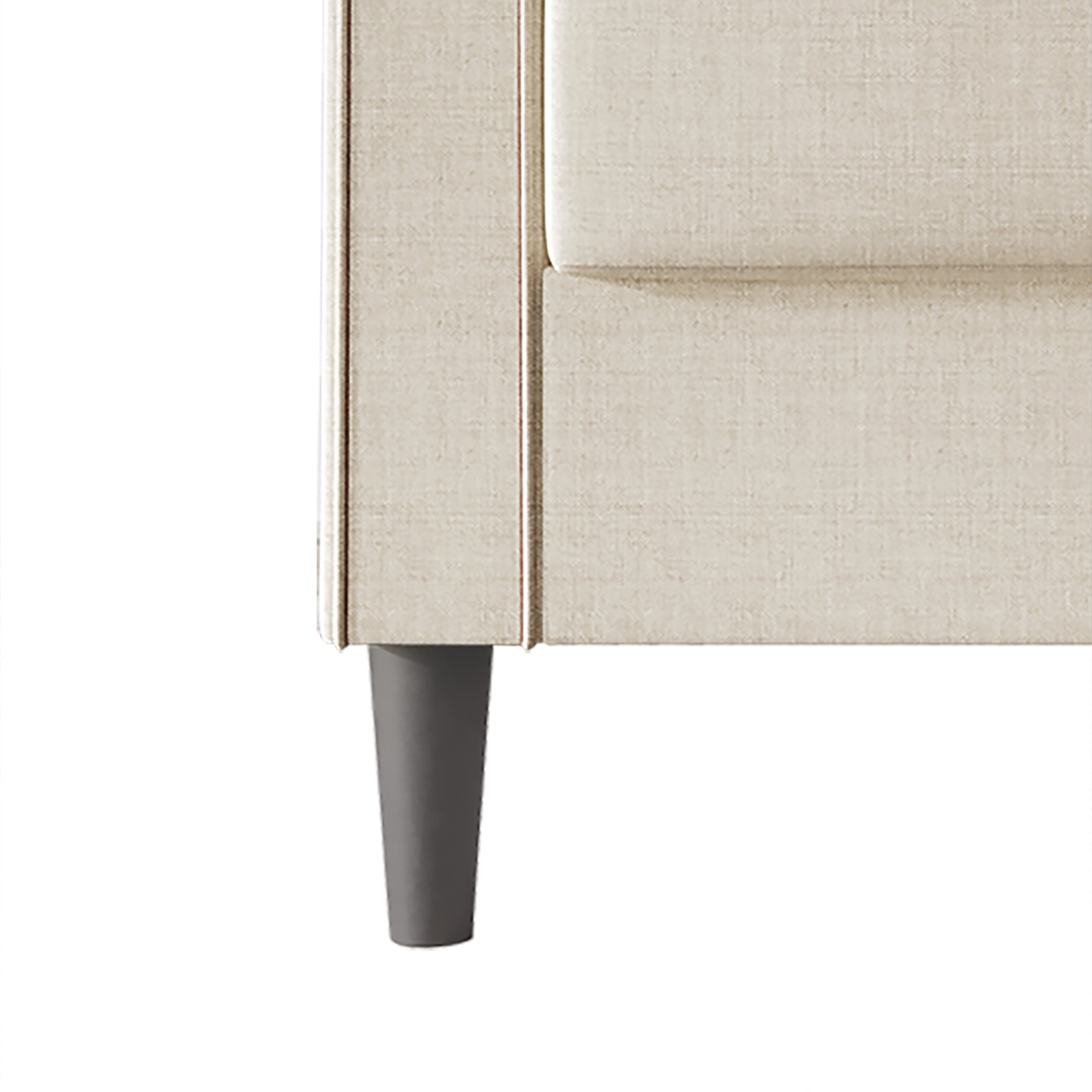 Castle Place Classic Linen Upholstered Sofa, Beige - Image 3