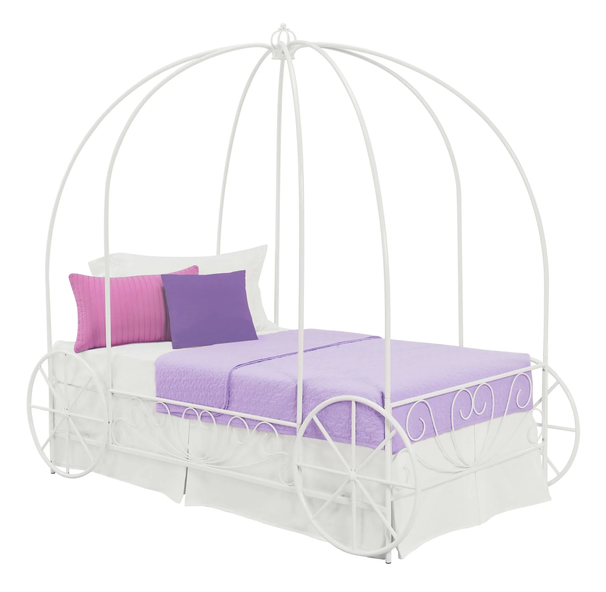 DHP Carriage White Metal Bed, Twin - Image 9