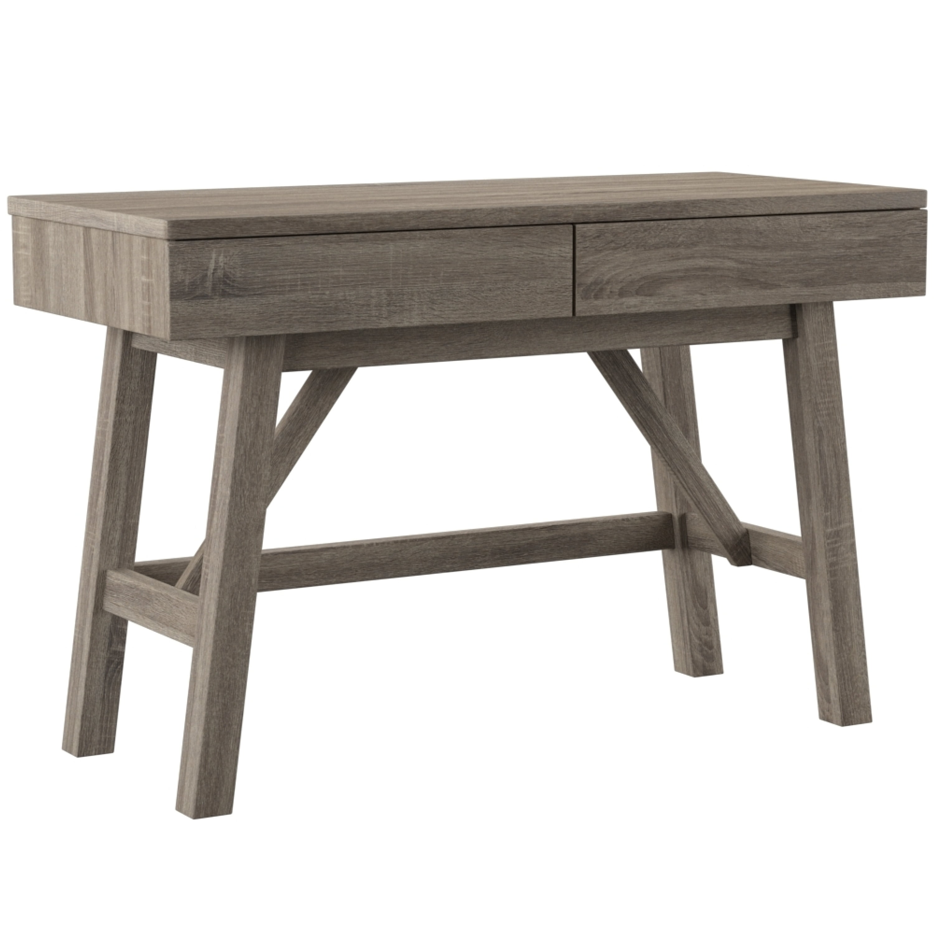 Linon Myrtis 2-Drawer Desk, 47" Wide, Gray Finish - Image 3
