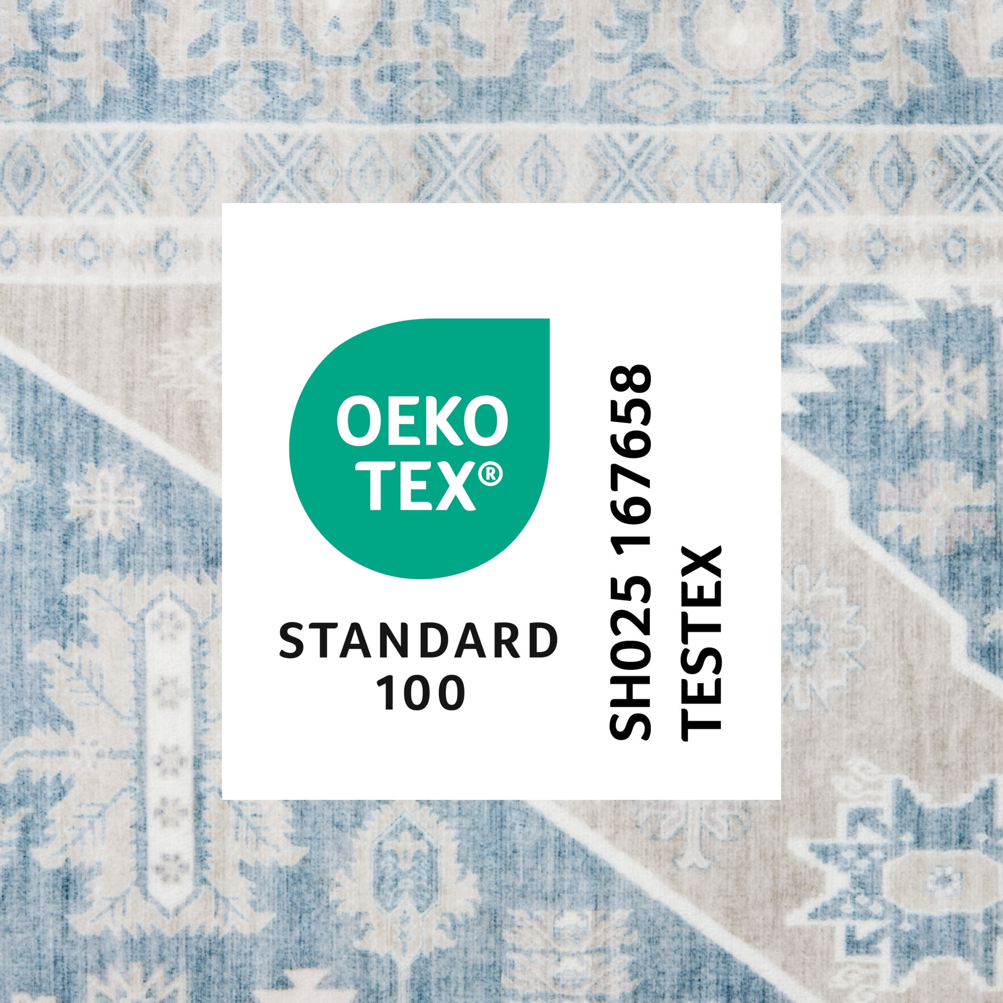 TOWN & COUNTRY EVERYDAY CuddleTown Medallion Everwash® Pillow Pet Bed, Water Repellent Floor Pillow, Machine Washable Cover, Soft & Calming, Blue/Greige, Large 44"x34"x4" - Image 3