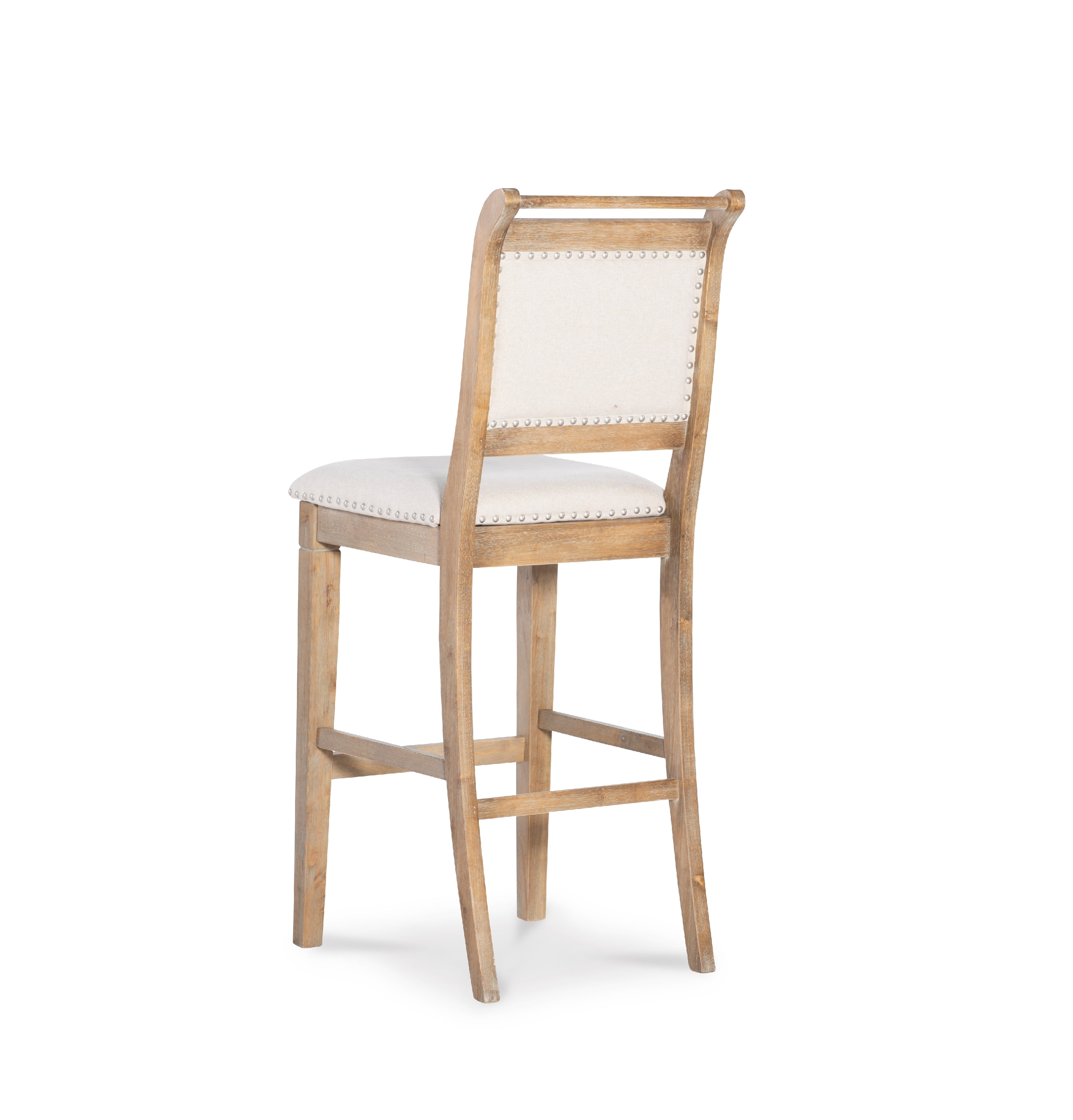 Linon Findley 30" High Back Bar Stool, Rustic Graywash/Natural - Image 7