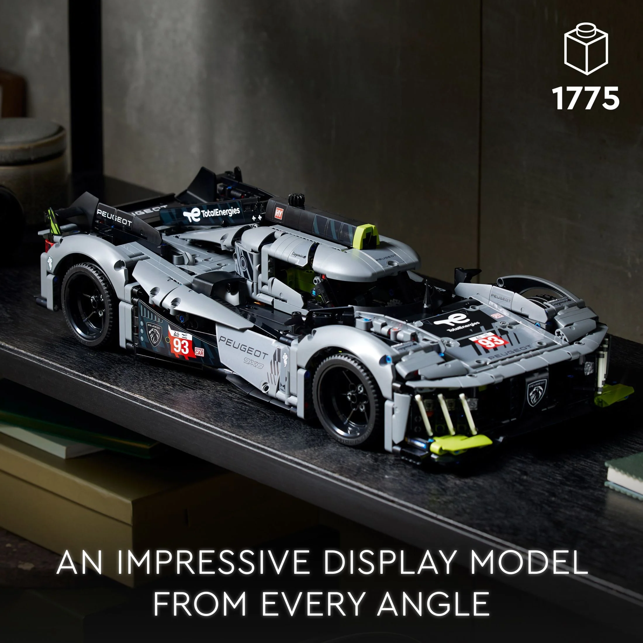LEGO Technic PEUGEOT 9X8 24H Le Mans Hybrid Hypercar 42156 Collectible Race Car Building Kit for Adults and Teens - Image 2