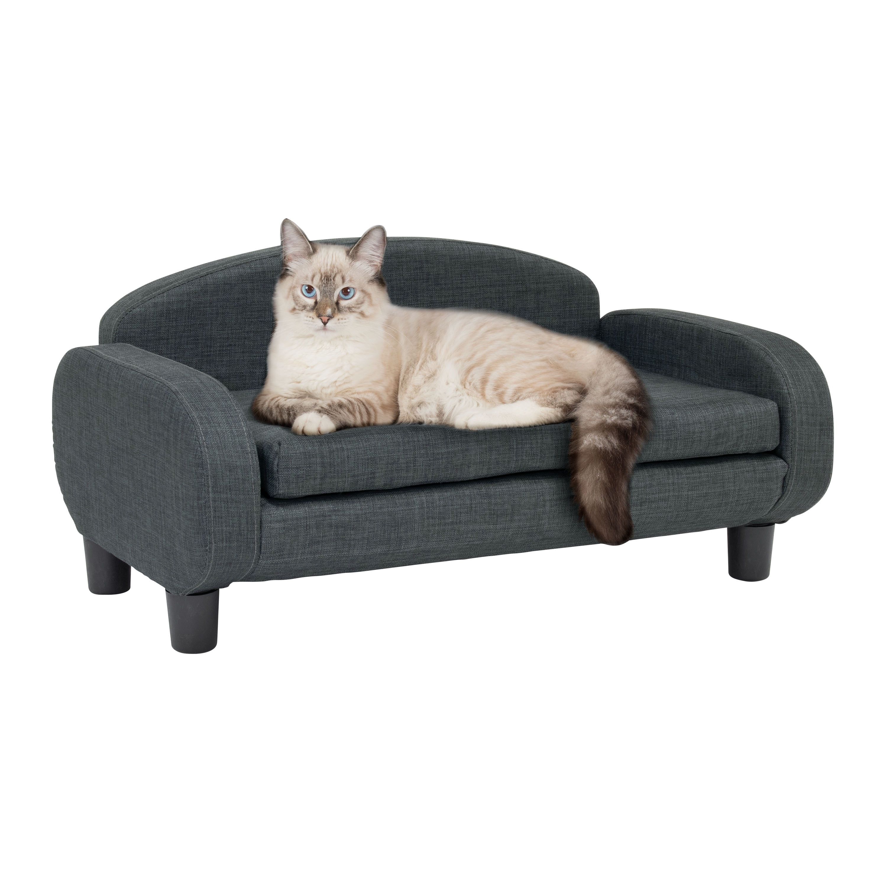 Paws & Purrs Cat Sofa Bed, Pet Couch for Indoor Cats Elevated Cat Beds with Removable Washable Mattress Cover for Kitten, Puppy or Small Animal- 31.5" Wide, Gray - Image 7