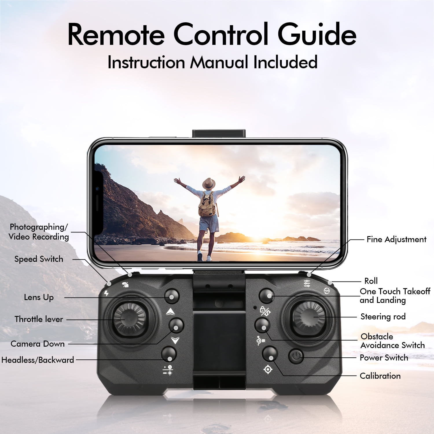 Hot Bee Foldable Aerial Drones, 1080p Ajustable Dual Camera & 3 Batteries, Brushless FPV Quadcopter UAV, Optical Flow, 360° Obstacle Avoidance, Waypoint Fly, Christmas Toy Gift for Adults & Kids - Image 8