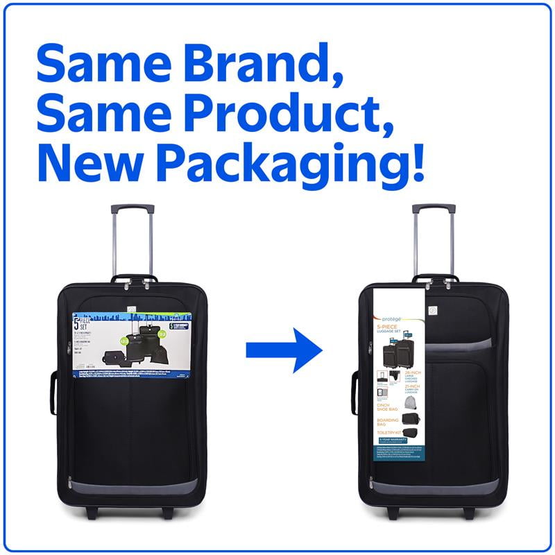 Protege 5-Piece Softside Luggage Set, Black - Image 9