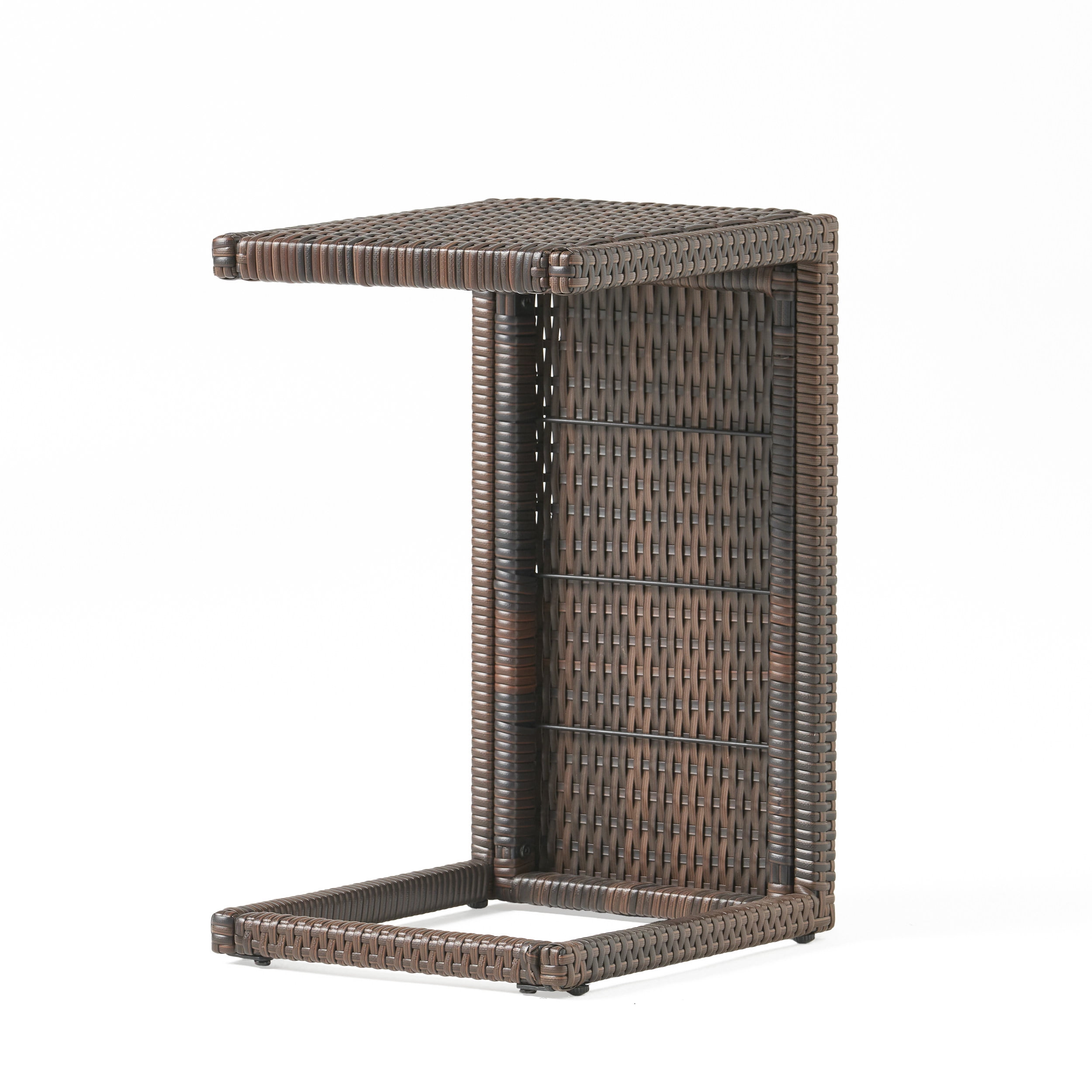 Padilla Outdoor Wicker Accent Table, Multibrown - Image 7