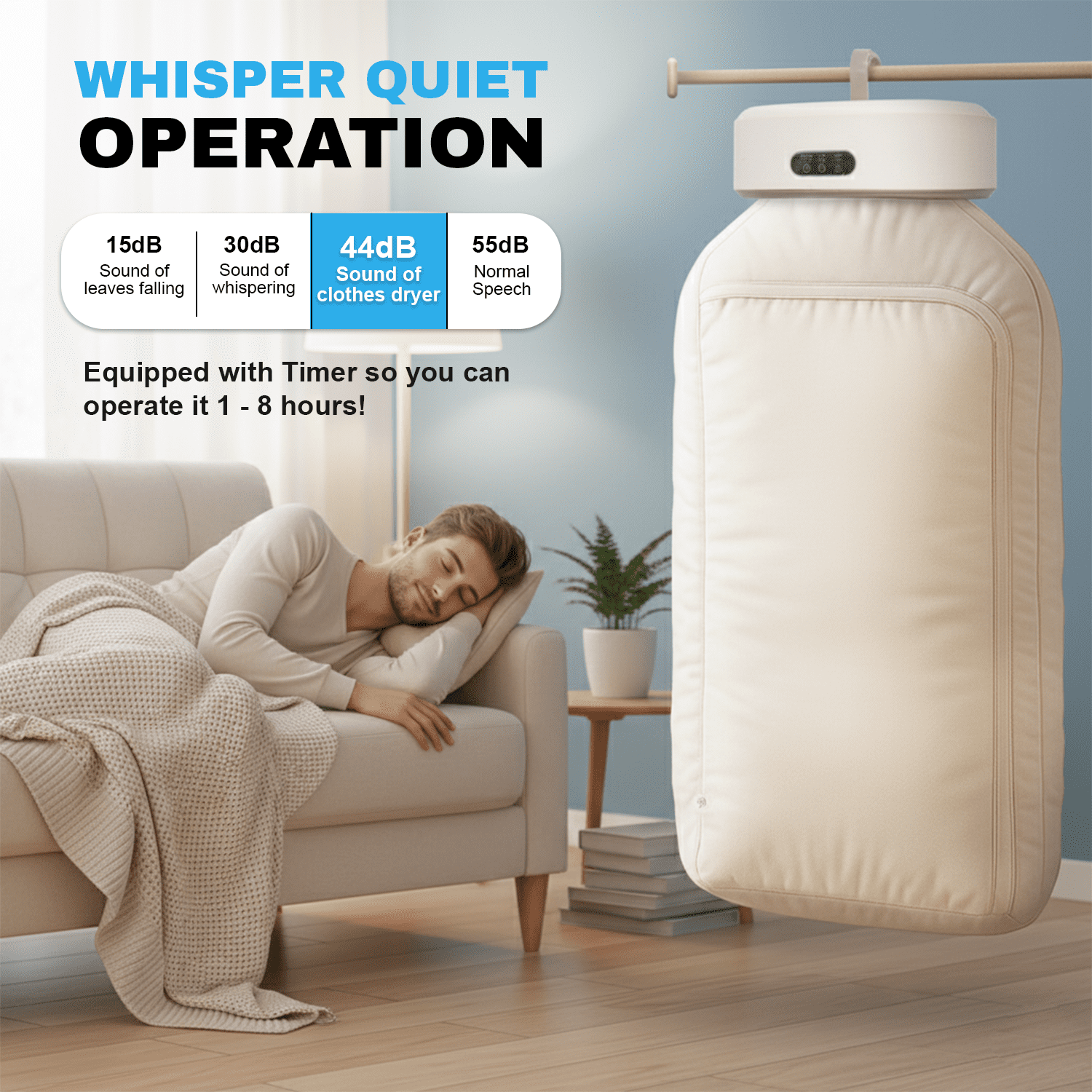 Mojoco Portable 600W Electric Clothes Dryer - Image 4