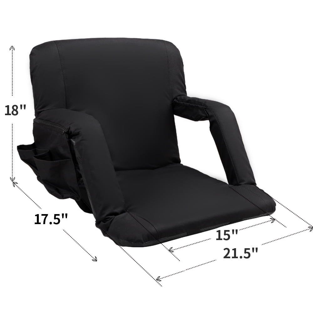 Seamander Large Foldable Black Stadium Seat with 2 Seats - Image 6