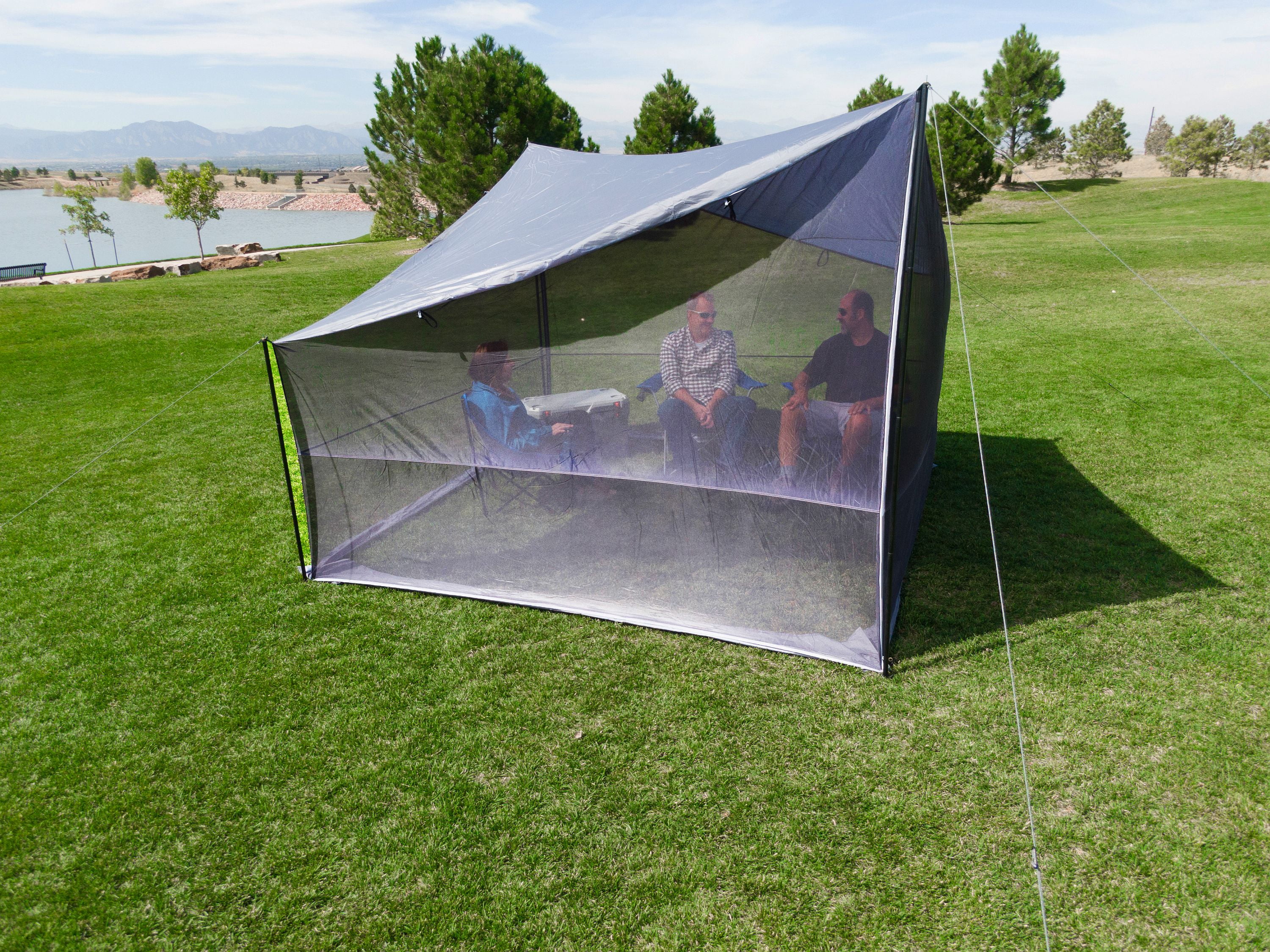 Ozark Trail Tarp Shelter, 9' x 9' with UV Protection and Roll-up Screen Walls - Image 3