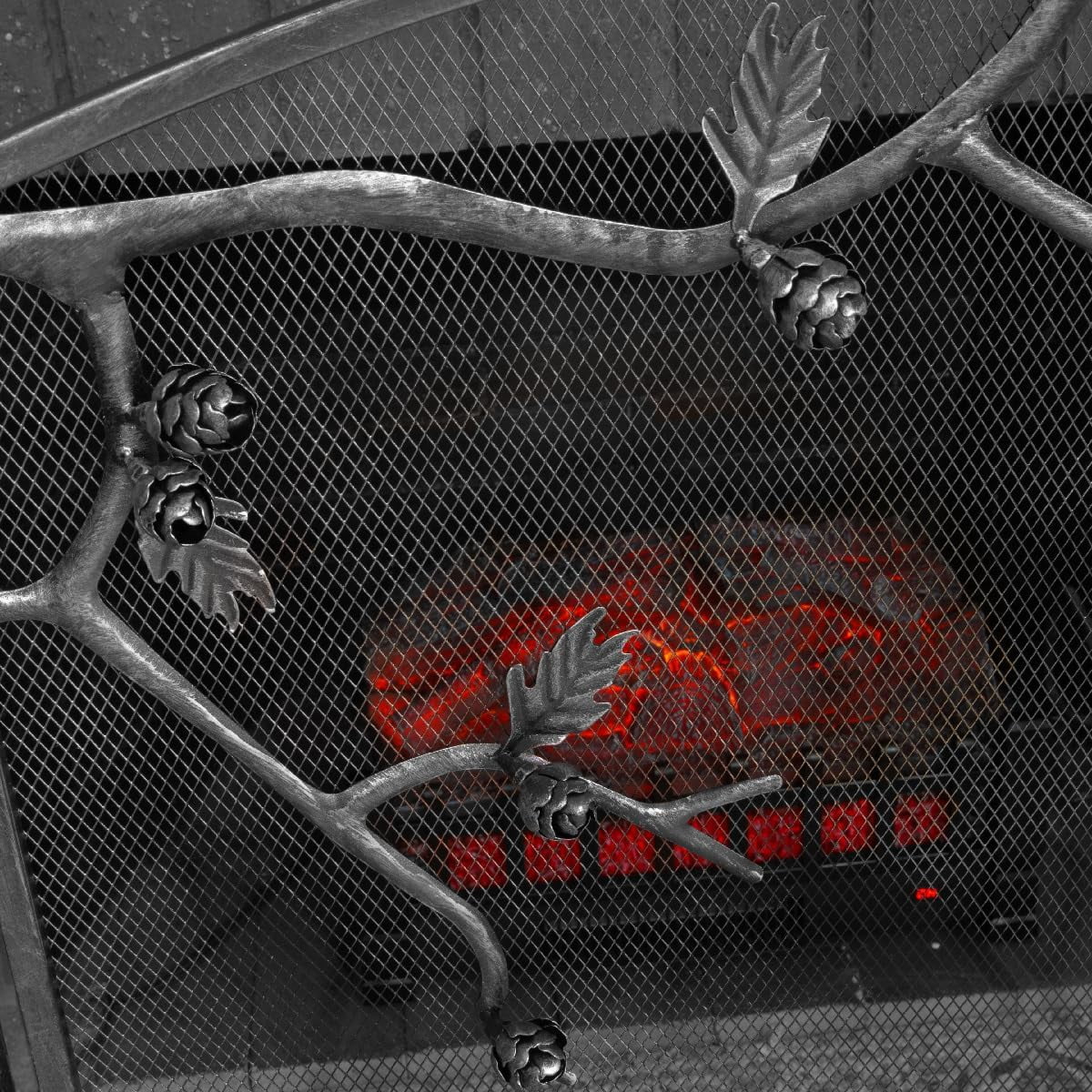 Barton Premium Fireplace Screen, 3-Panel 53" x 36" Decorative Tree Branch Freestanding Fireplace Cover, Decorative Spark Guard Gate - Image 3