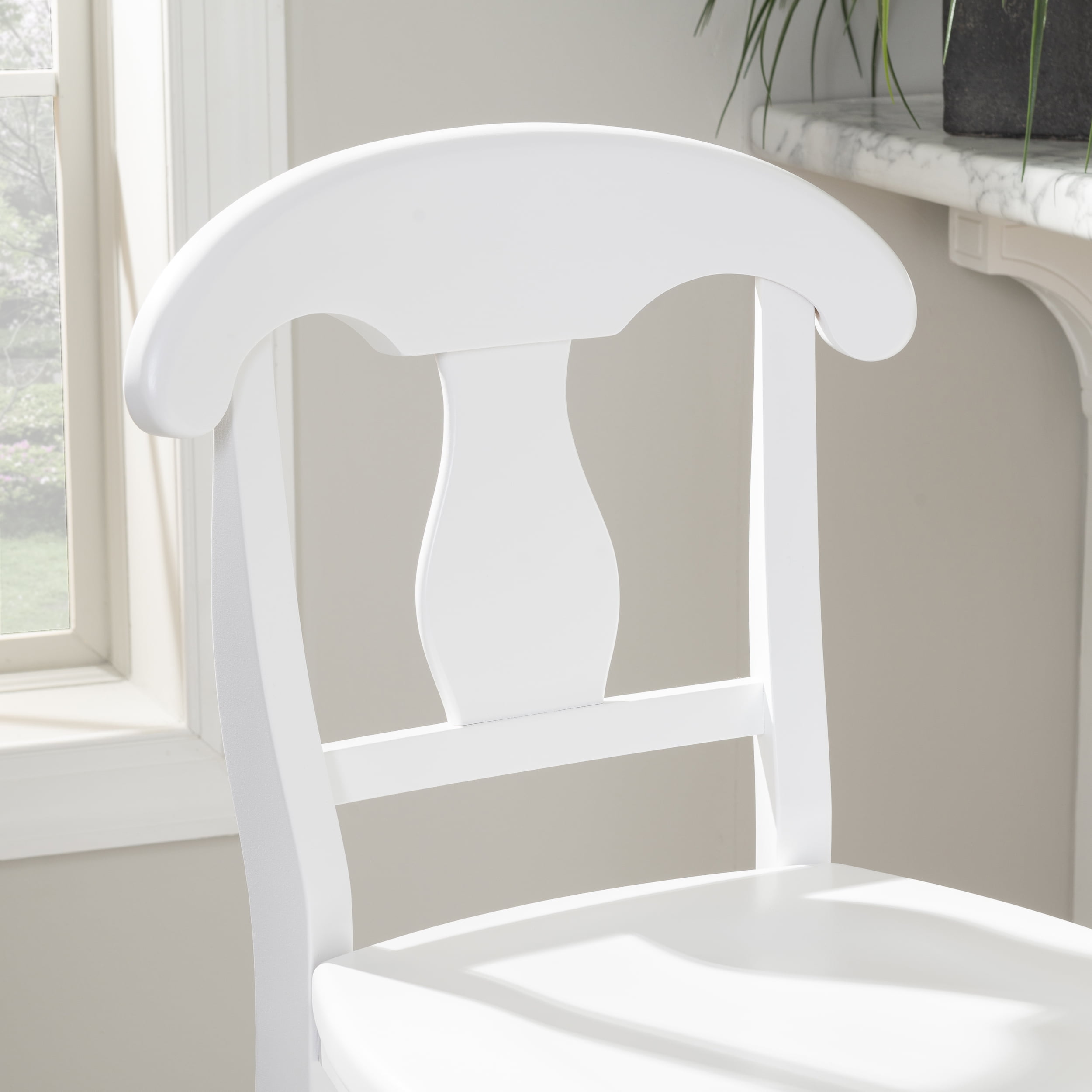 Linon Ezra 29" Indoor Wood Bar Stool, Set of 2, White - Image 5