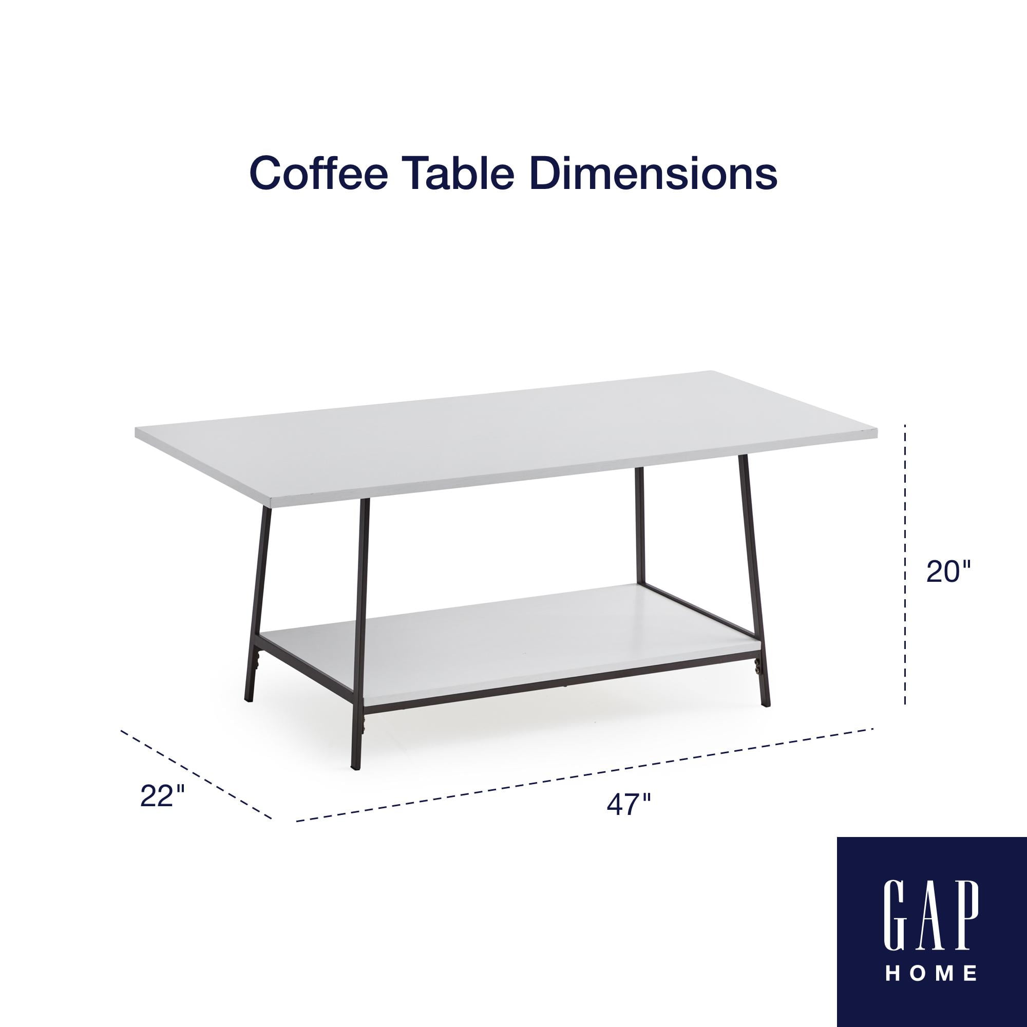 Gap Home Wood and Metal Rectangle Coffee Table, Whitewash Oak - Image 7