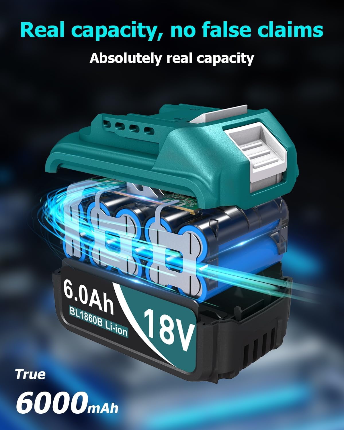 SUNBAT 2Packs Replacement for Bl1860b-2 18V 6.0 Ah LXT Lithium-Ion Battery with USB Port - Image 10