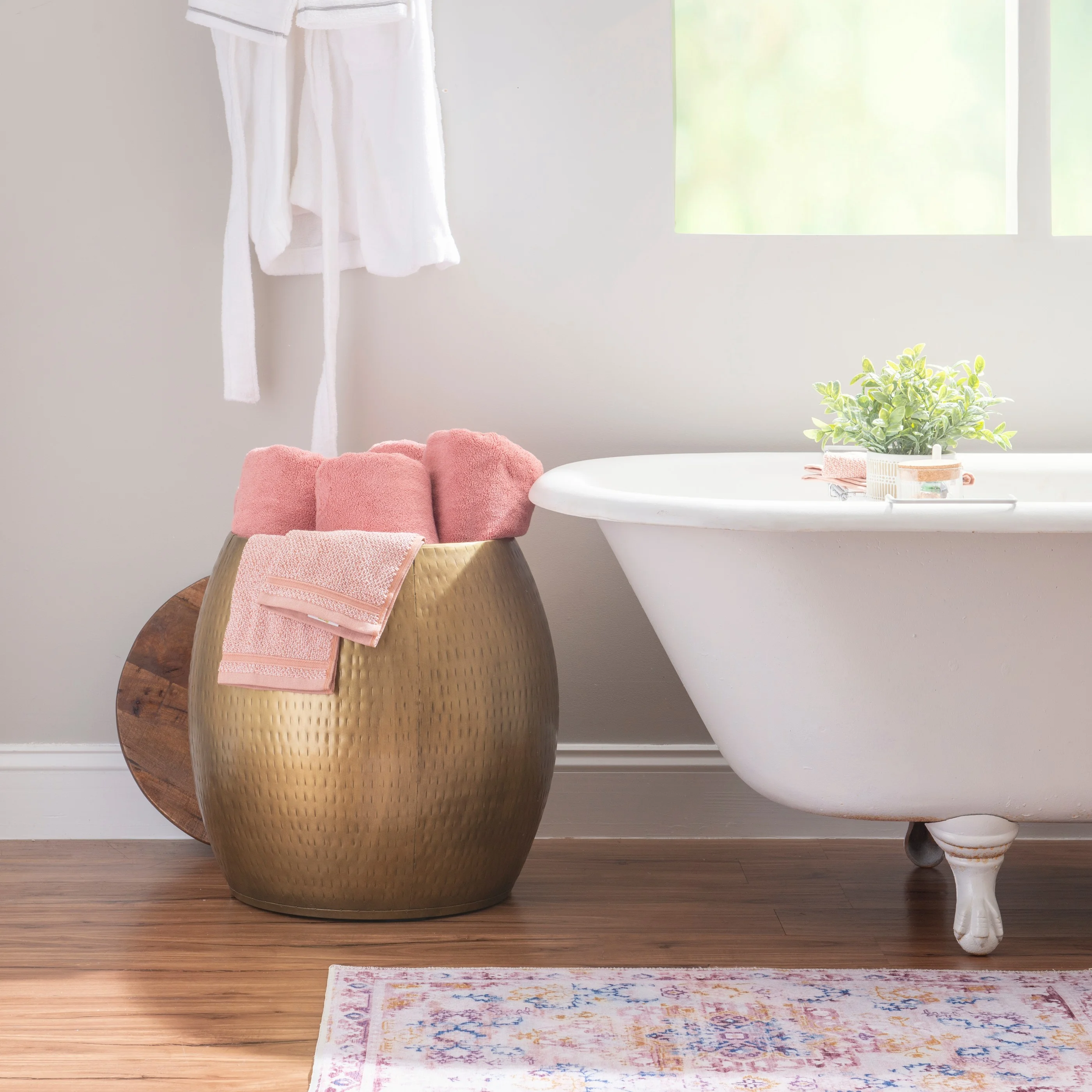 Powell Wesmar Metal Indoor Drum Accent Table with Storage, 20.5" Tall, Brass - Image 4