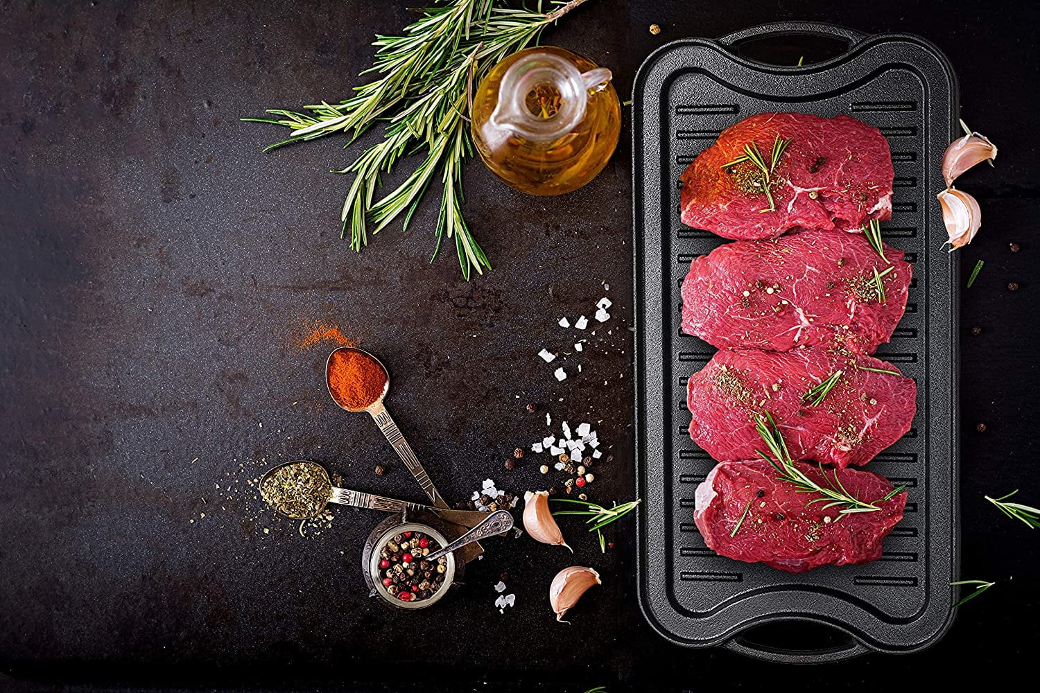 Bruntmor Pre-Seasoned 10.4'' Cast Reversible Griddle - Image 7