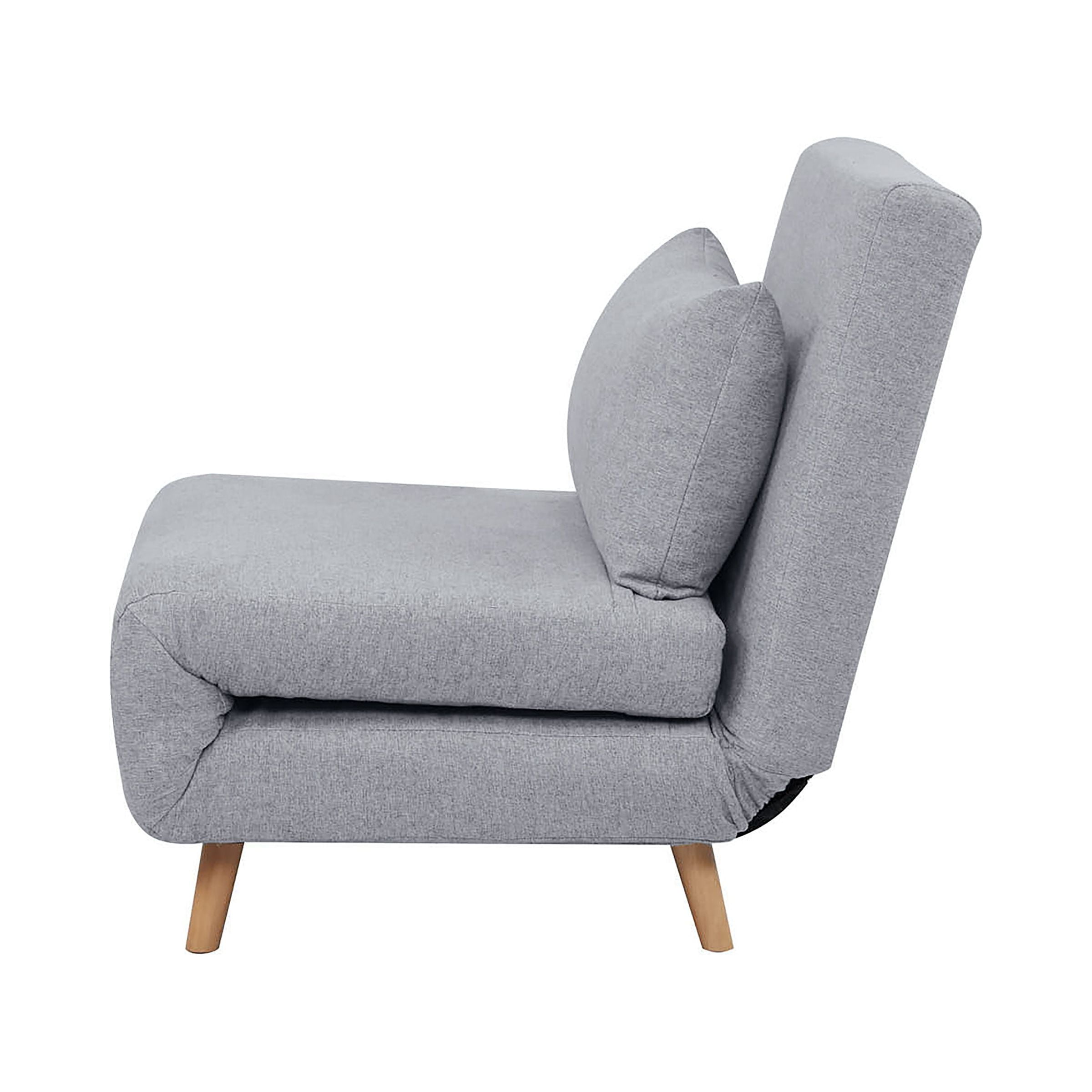 A&D Home Tustin Polyester Convertible Futon Chair, Light Gray - Image 9