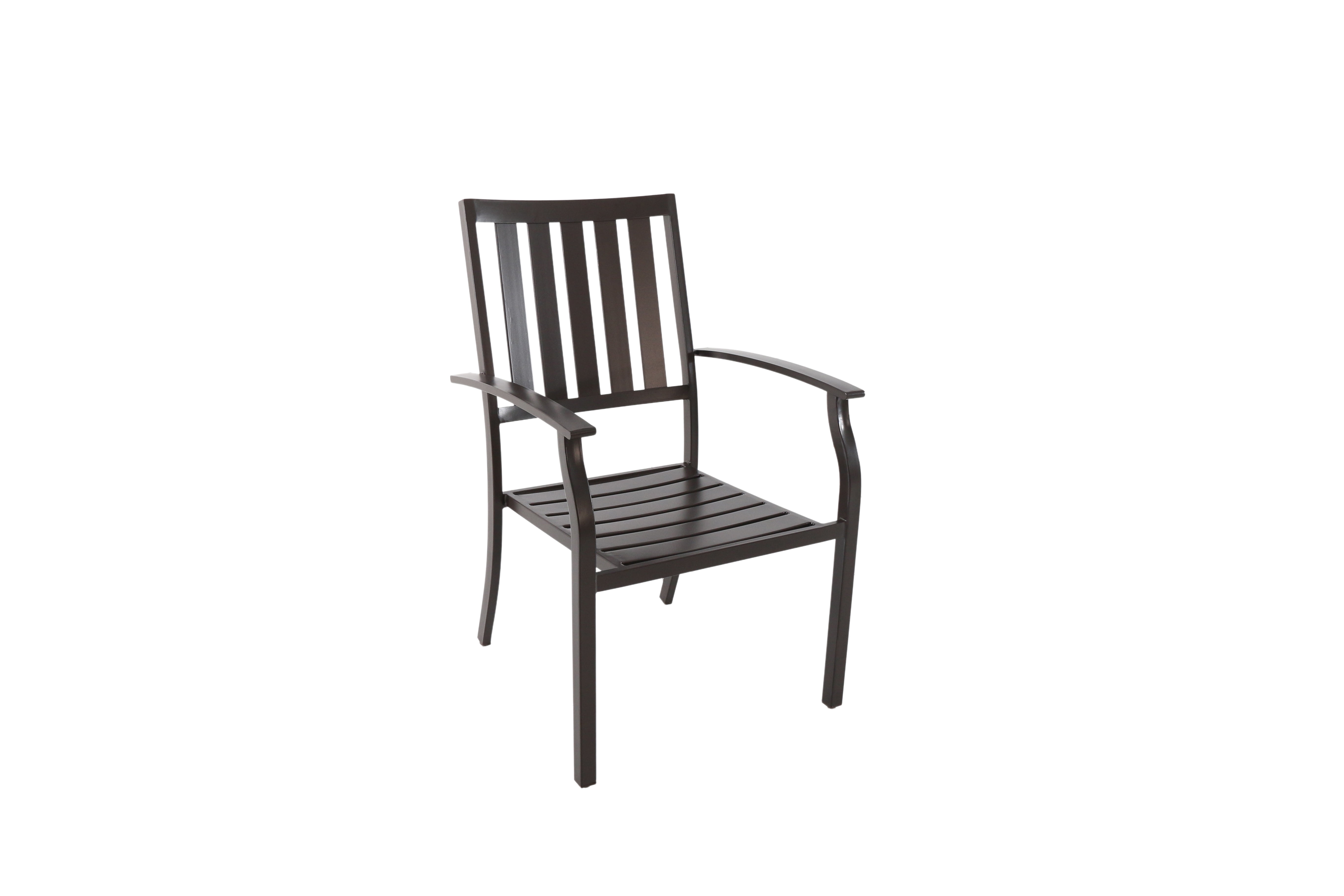 Better Homes & Gardens Camrose Farmhouse Steel Outdoor Slat Back Dining Chair - Set of 4, Brown - Image 4