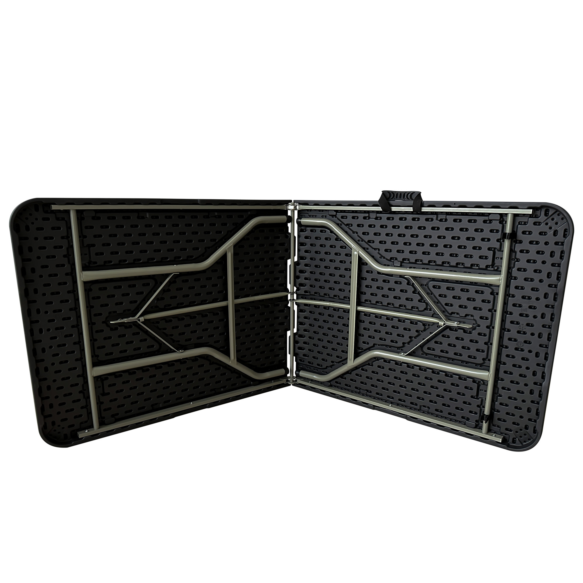 6FT Folding Table, Portable Plastic Design with Powder-Coated Steel Legs – Ideal for Picnics, Parties, Office and Camping – Convenient Carry Handle for Easy Transportation, Black - Image 10