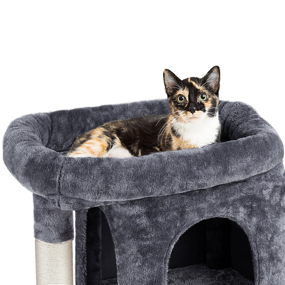 Renwick 33.5" Height Small Cat Tree Tower with 2 Condos, Dark Gray - Image 6