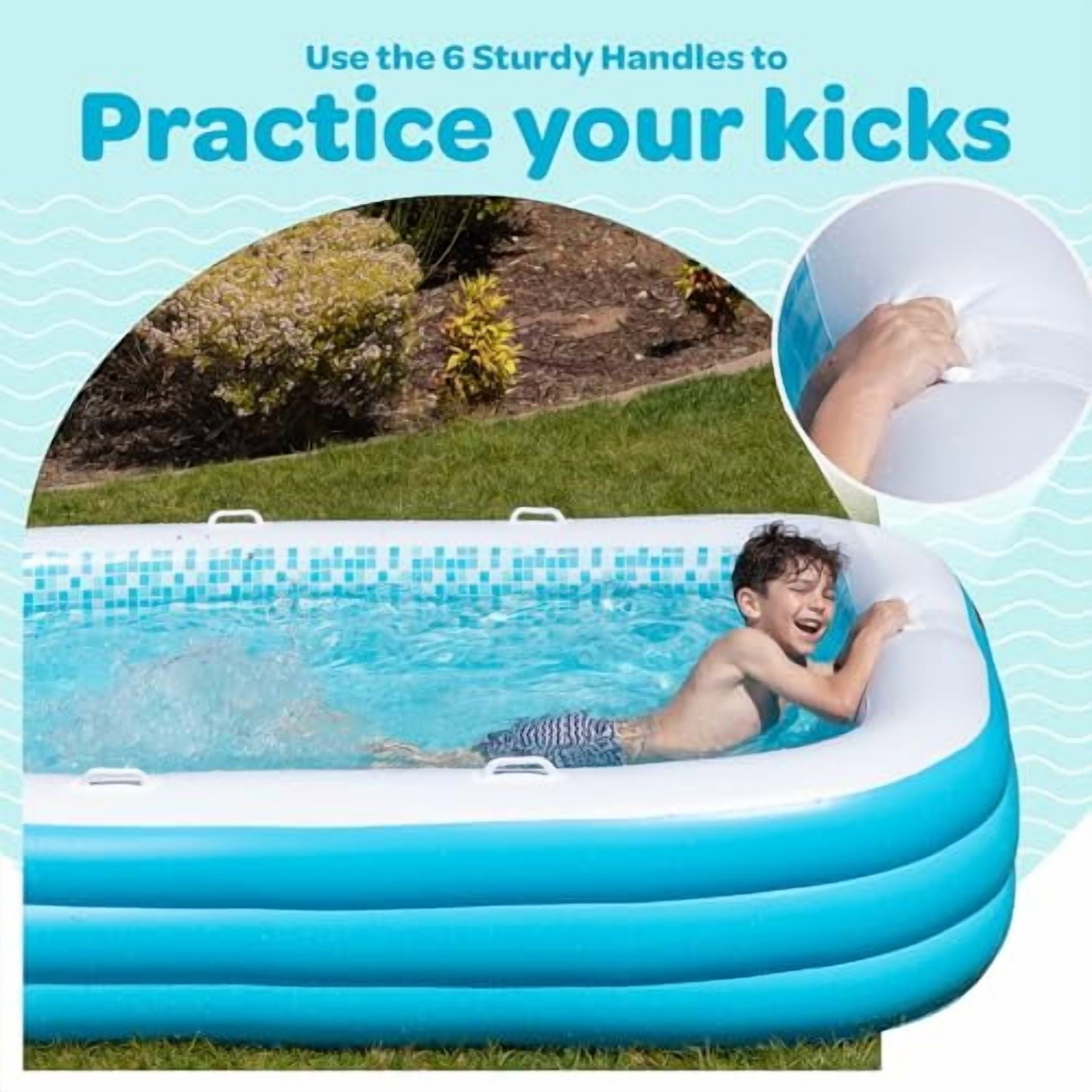 Grip A Pool Large Inflatable Family Size Swimming Pool 90''x60''x19'' Blow up Pool for Kids and Adults - Image 2