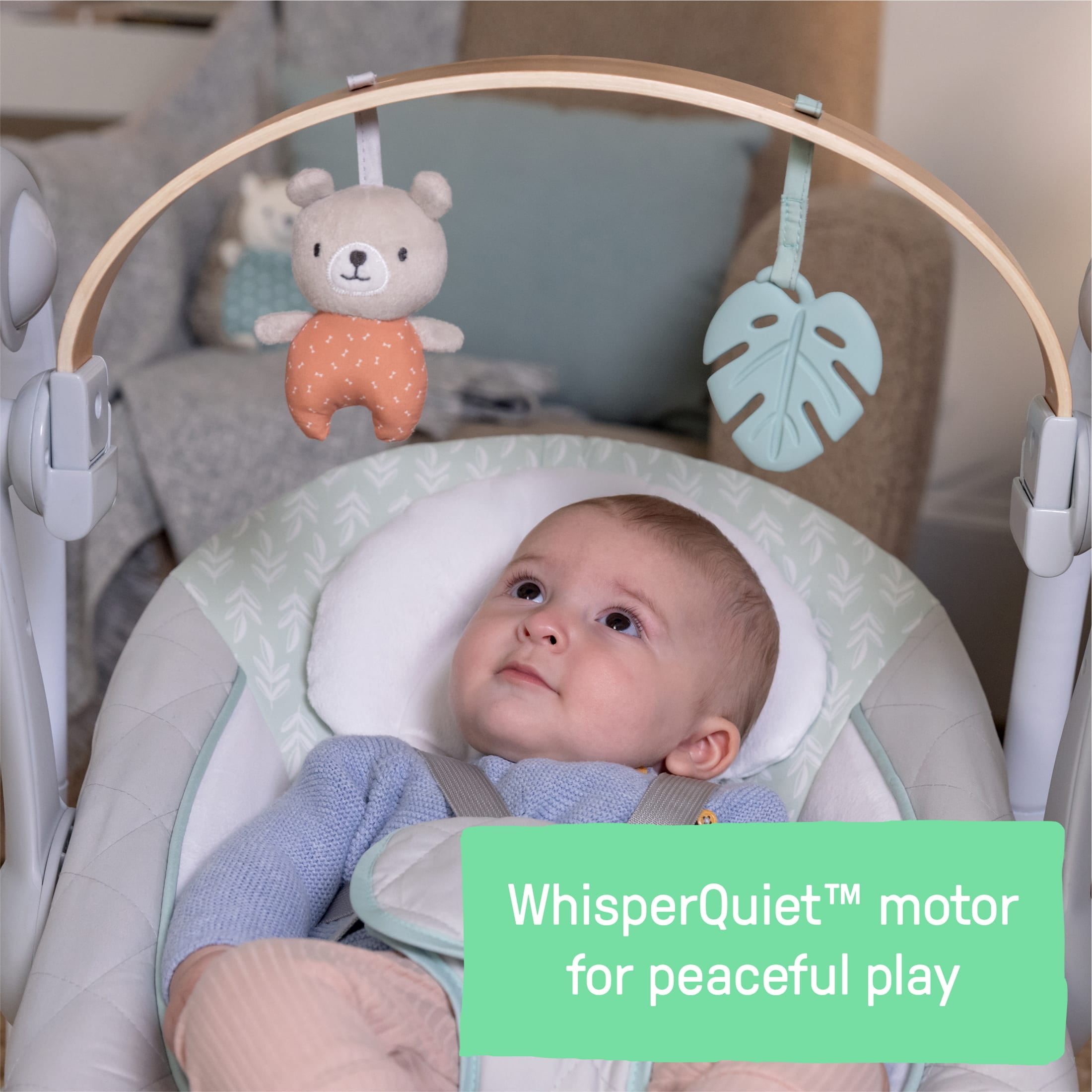 Ingenuity Cozy Spot Swing and Go Portable Swing, Grey, Unisex, Ages 0-9 Months - Image 8