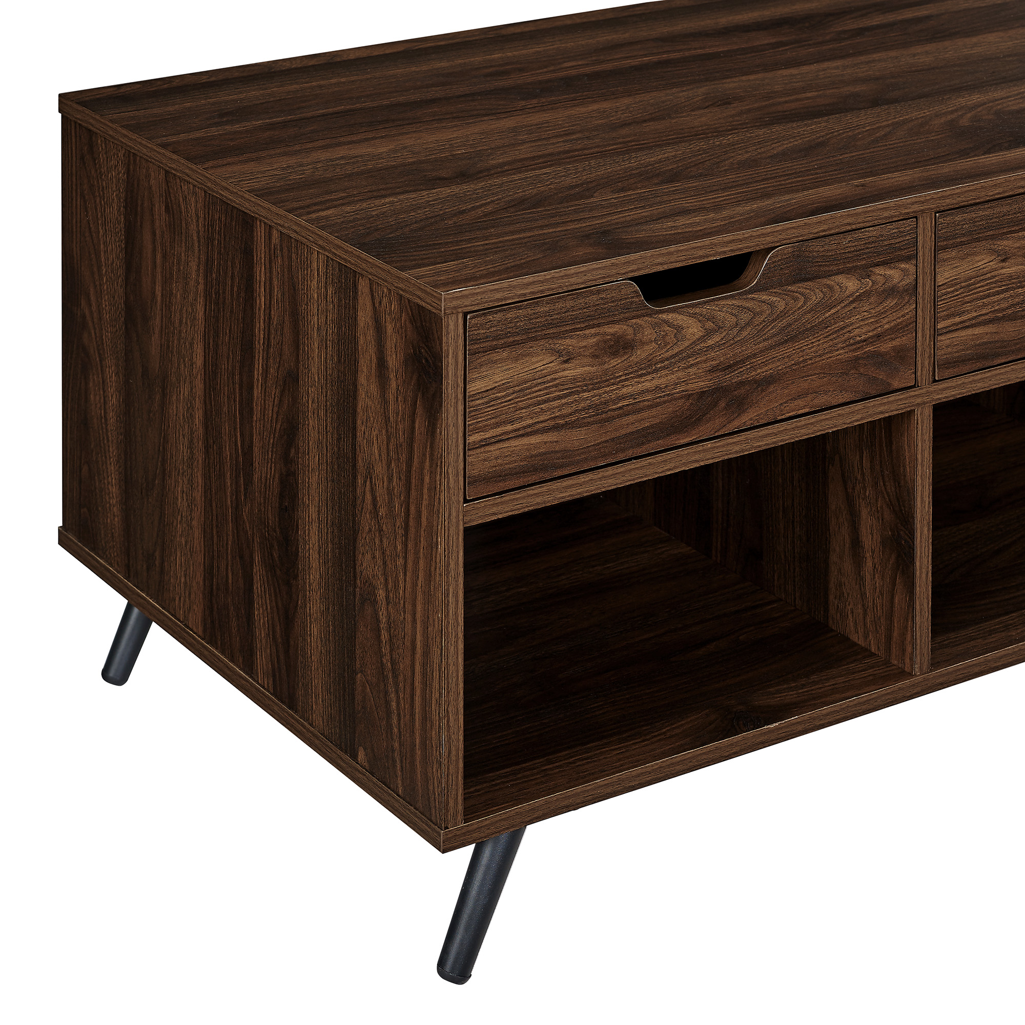 Dark Walnut 2 Drawer Storage Coffee Table by Manor Park - Image 4