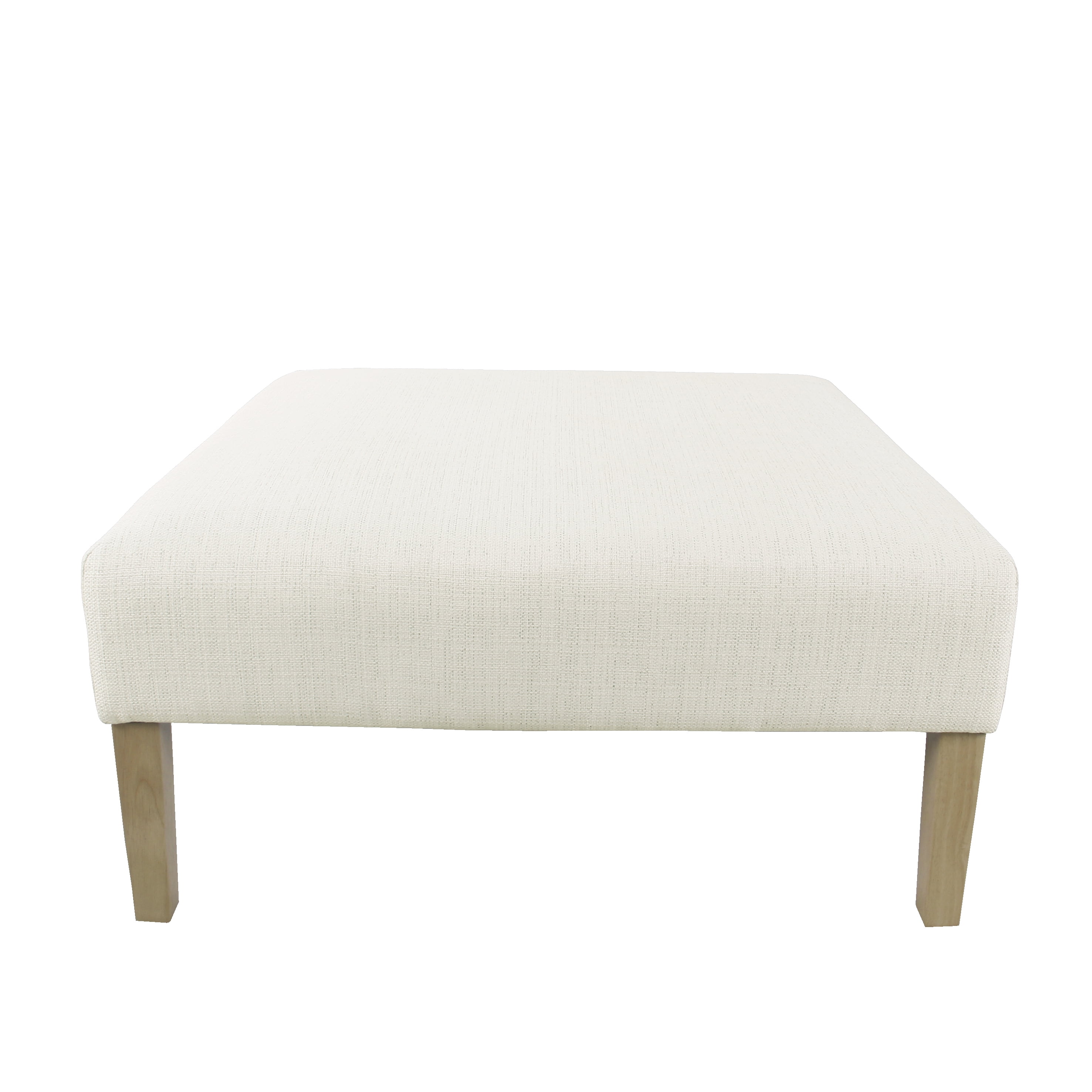 HomePop Square Coffee Table Ottoman – Stain-Resistant Cream Woven - Image 3