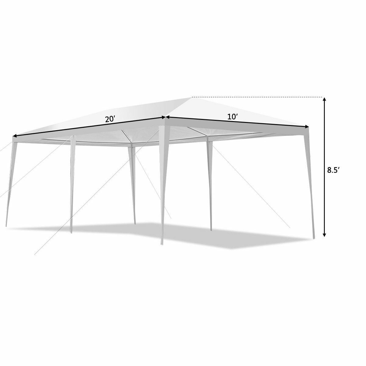 Costway 10'x20' Canopy Tent Heavy Duty Wedding Party Tent 4 Sidewalls W/Carry Bag - Image 3
