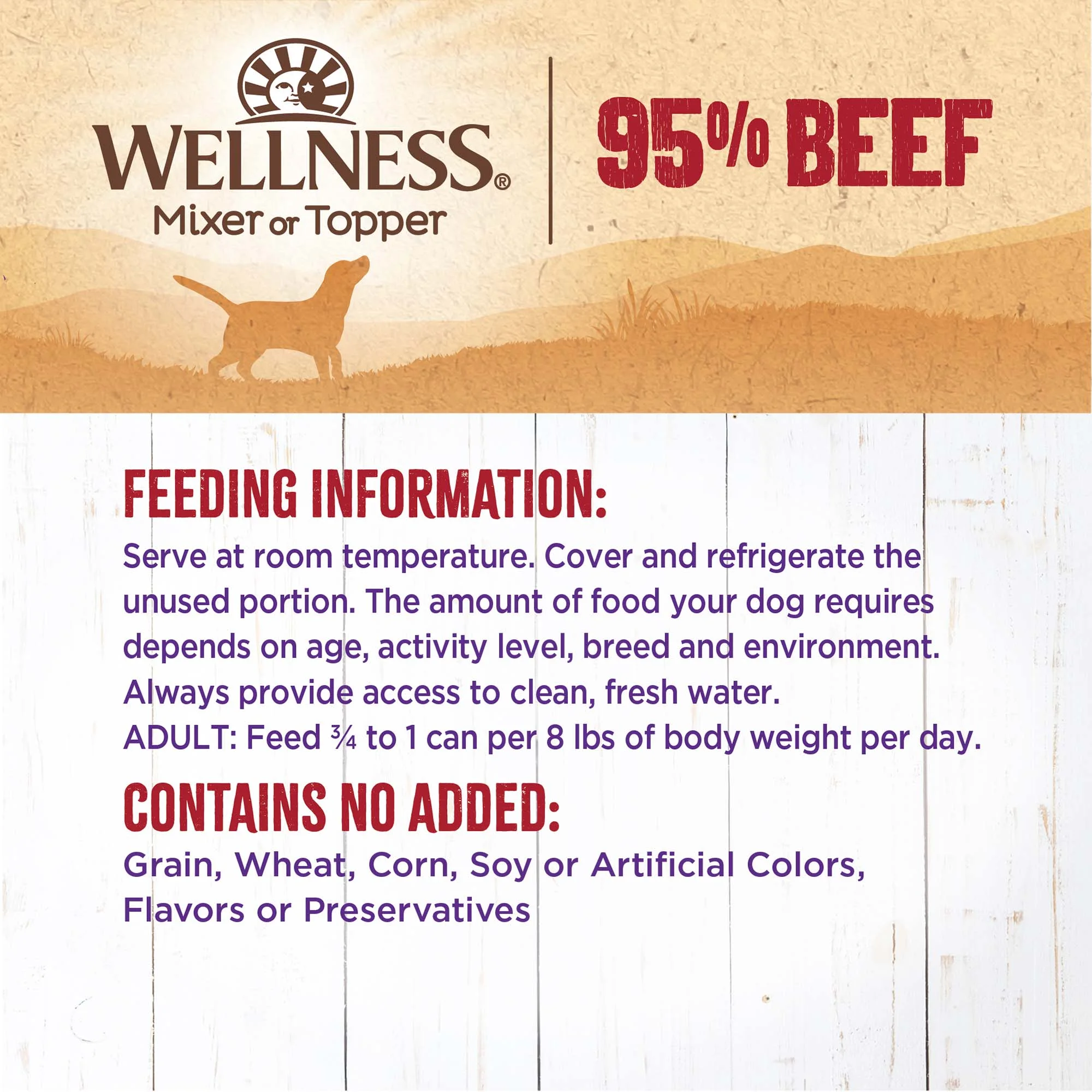 Wellness 95% Beef Natural Wet Grain Free Canned Dog Food, 13.2-Ounce Can (Pack of 12) - Image 2