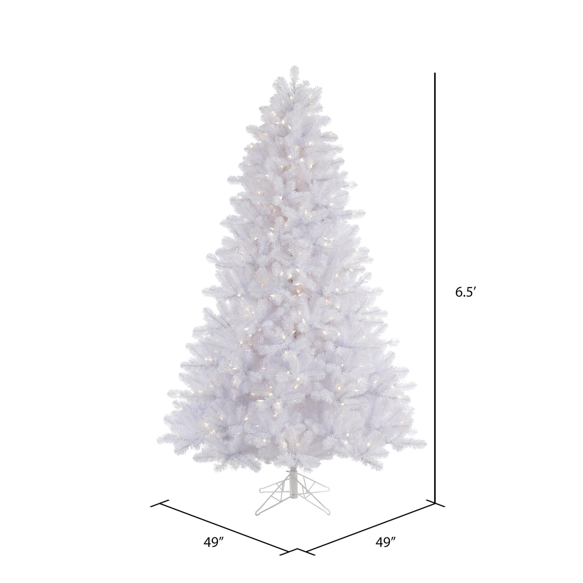 Vickerman 6.5' Crystal White Pine Artificial Christmas Tree, Warm White LED Lights - Image 3