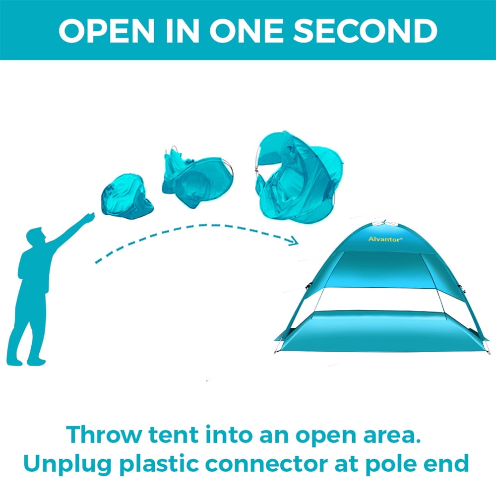 Beach Tent Pop-Up Beach Umbrella Sun Shelter Pop Up UV50+ Canpoy by Alvantor - Image 7