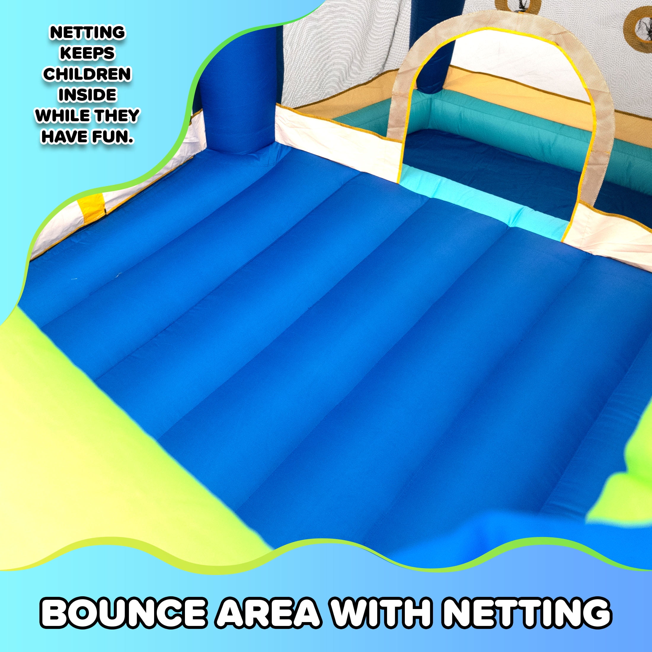 Sportspower My 1st Jump N Play Inflatable Bounce House for Kids with Ball Pit & Hoop, 132" x 138"x 81.6", 400W Blower Included - Image 5