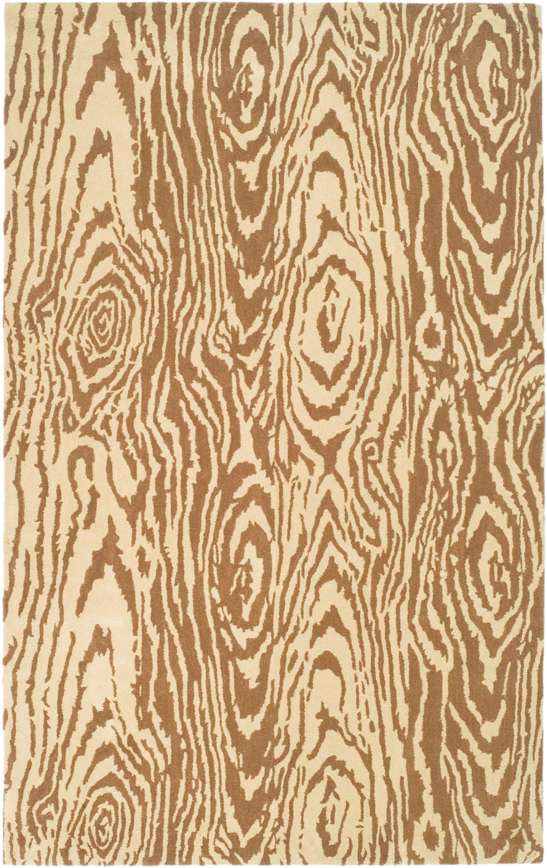 SAFAVIEH Martha Stewart Layered Faux Bois Woodworks Wool Area Rug, Sequoia, 5' x 8' - Image 3