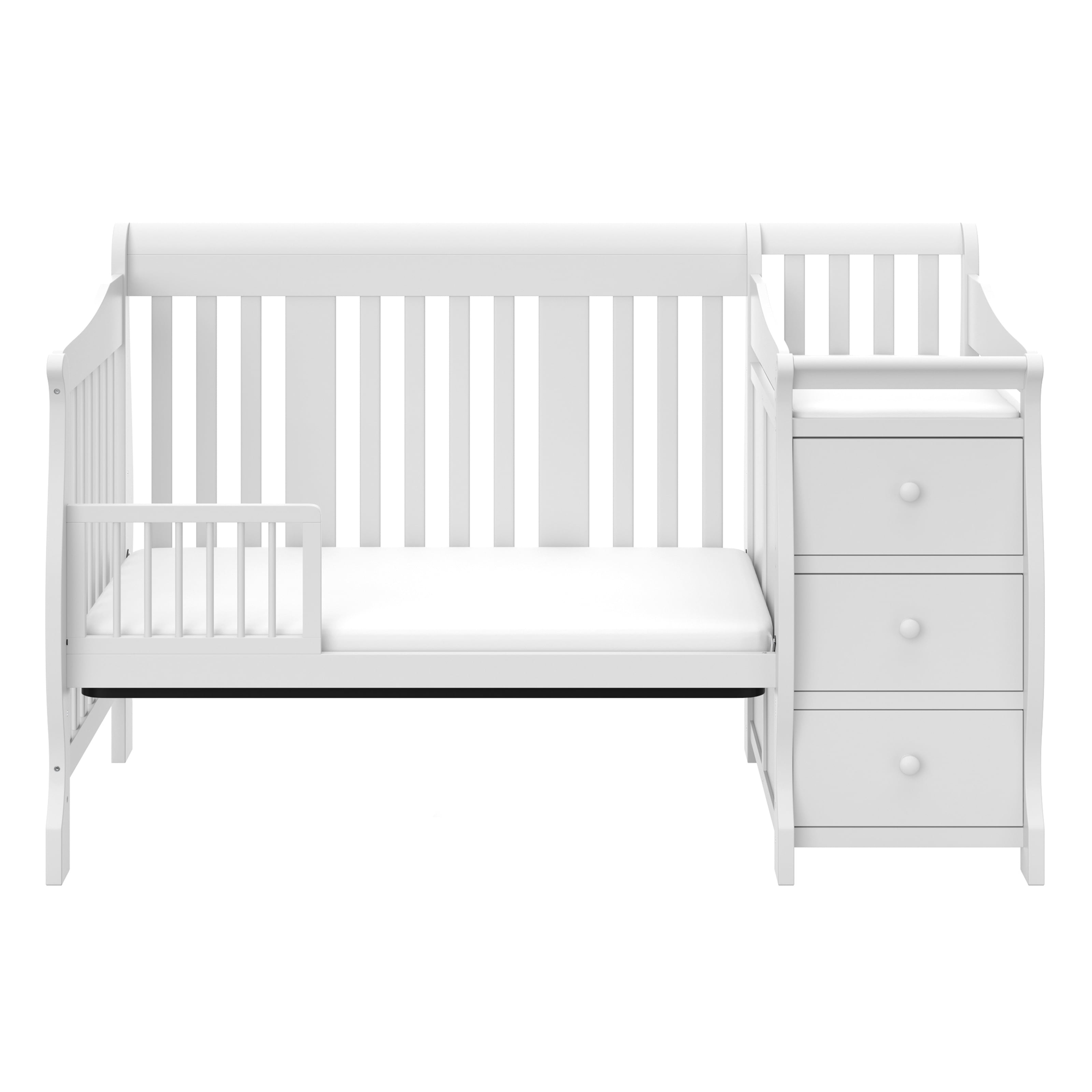 Storkcraft Portofino 5-in-1 Convertible Baby Crib and Changer, White - Image 18