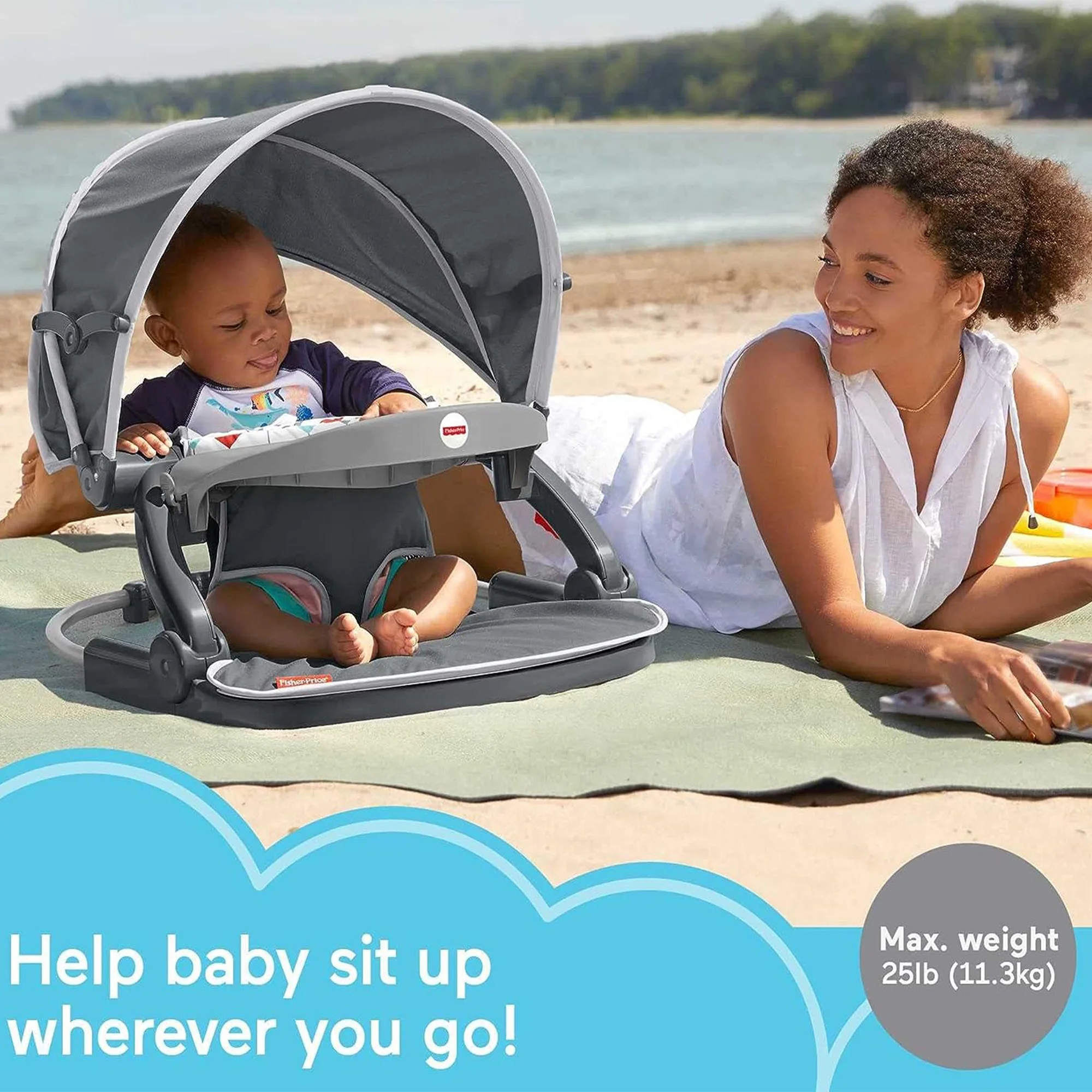 Fisher-Price Foldable Baby Travel Chair On The Go Sit Me Up Floor Seat - Image 9