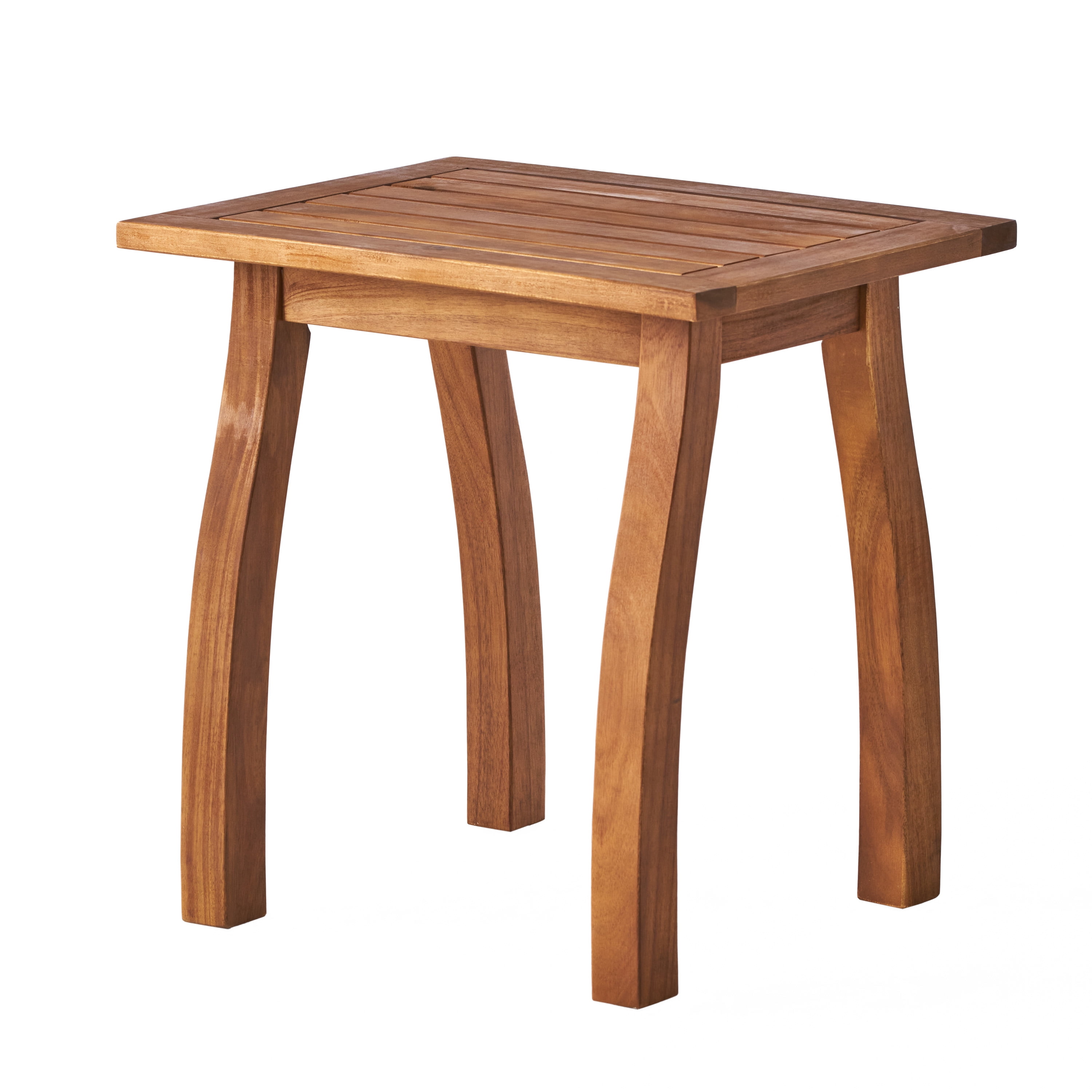 Outdoor Side Table,Small Square Wood End Table,Teak - Image 3