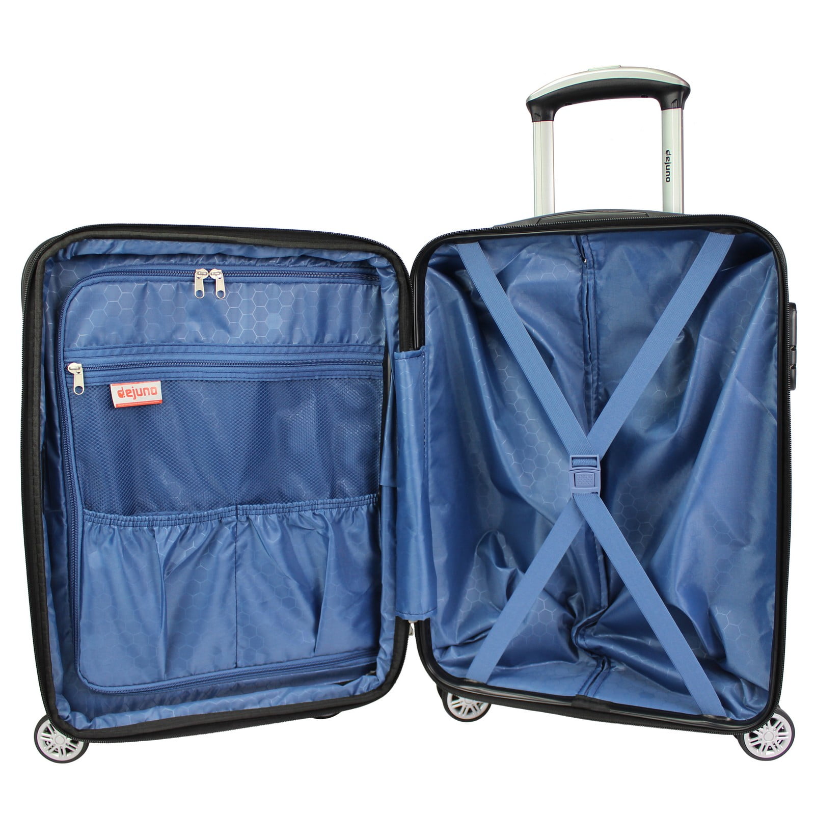 Dejuno Compact Hardside 20-Inch Carry-on Luggage with Laptop Pocket - Black - Image 3