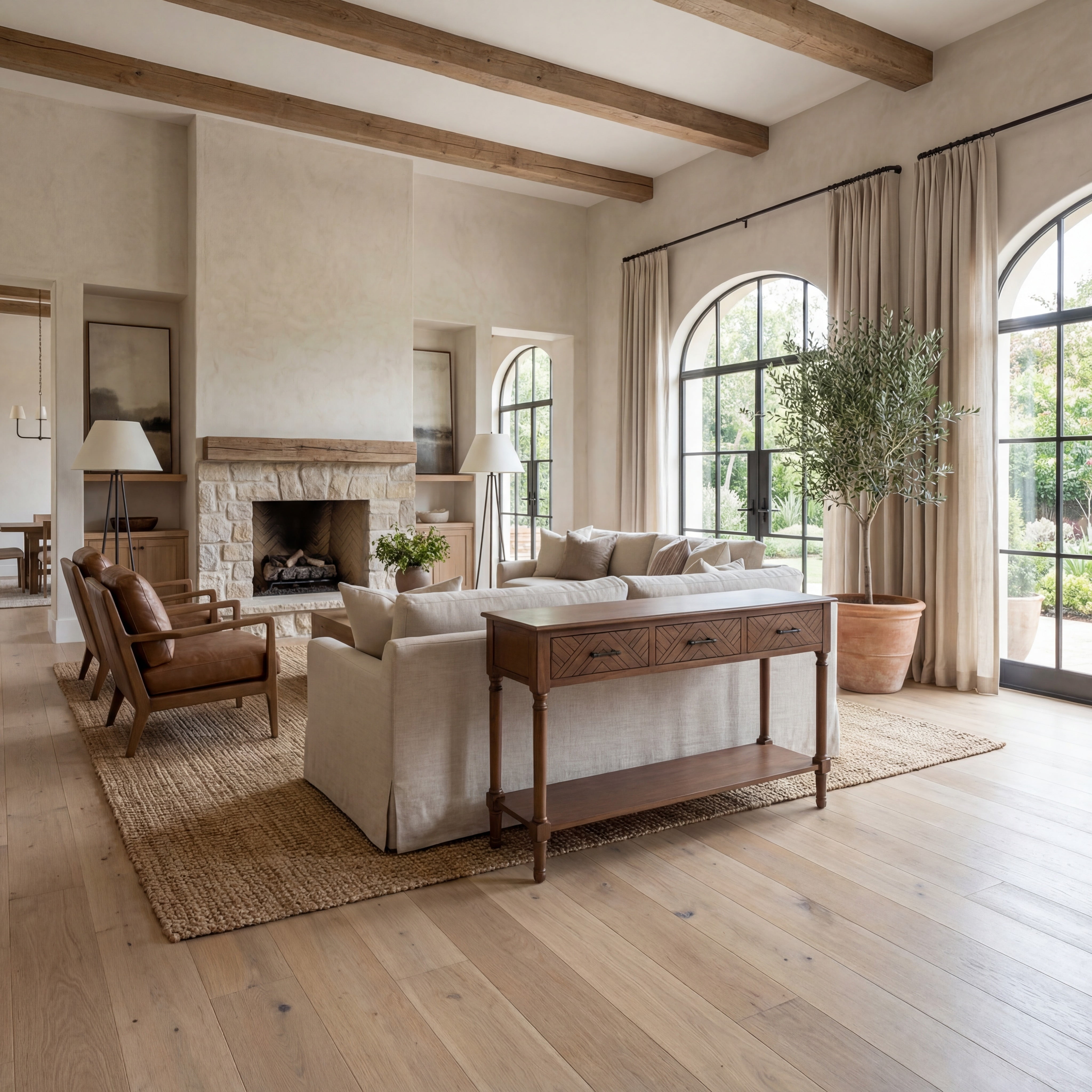 SAFAVIEH Peyton French Brown Wood Console Table with Drawer (47.3 in. W x 13 in. D x 29.5 in. H) - Image 9