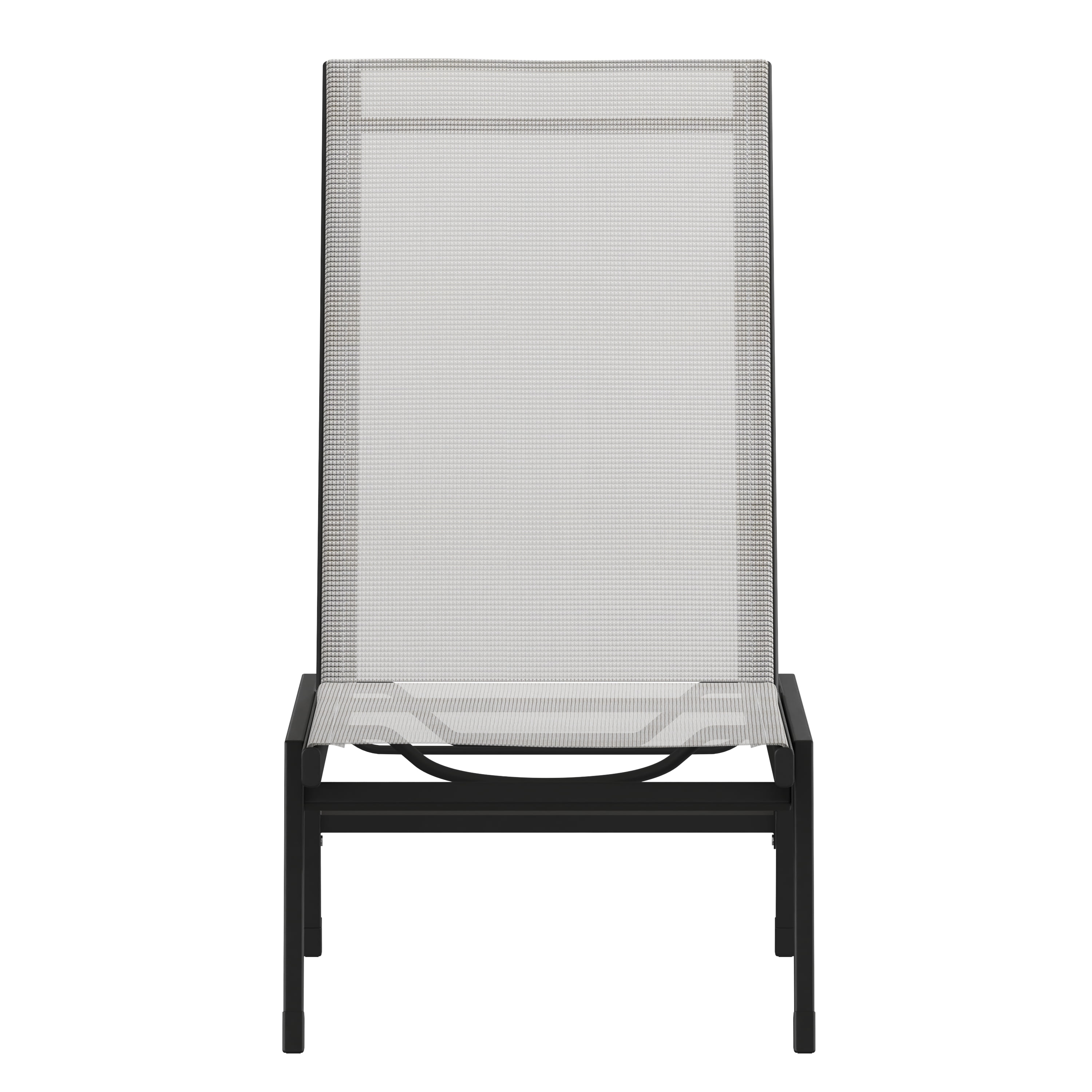 Flash Furniture Brazos Adjustable Chaise Lounge Chair, Outdoor Five-Position Recliner, All Weather, Black/Gray - Image 2