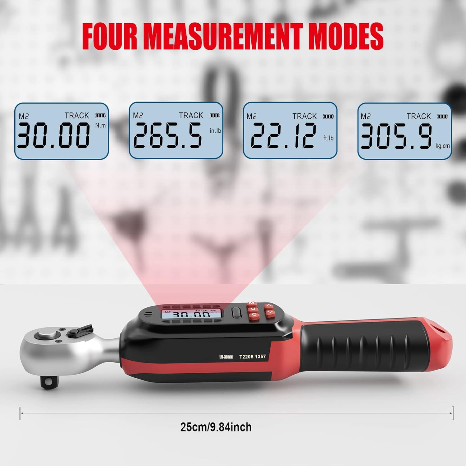 vanpo, 1/4 inch LED, Digital Torque Wrench, 13.78 inch - Image 5