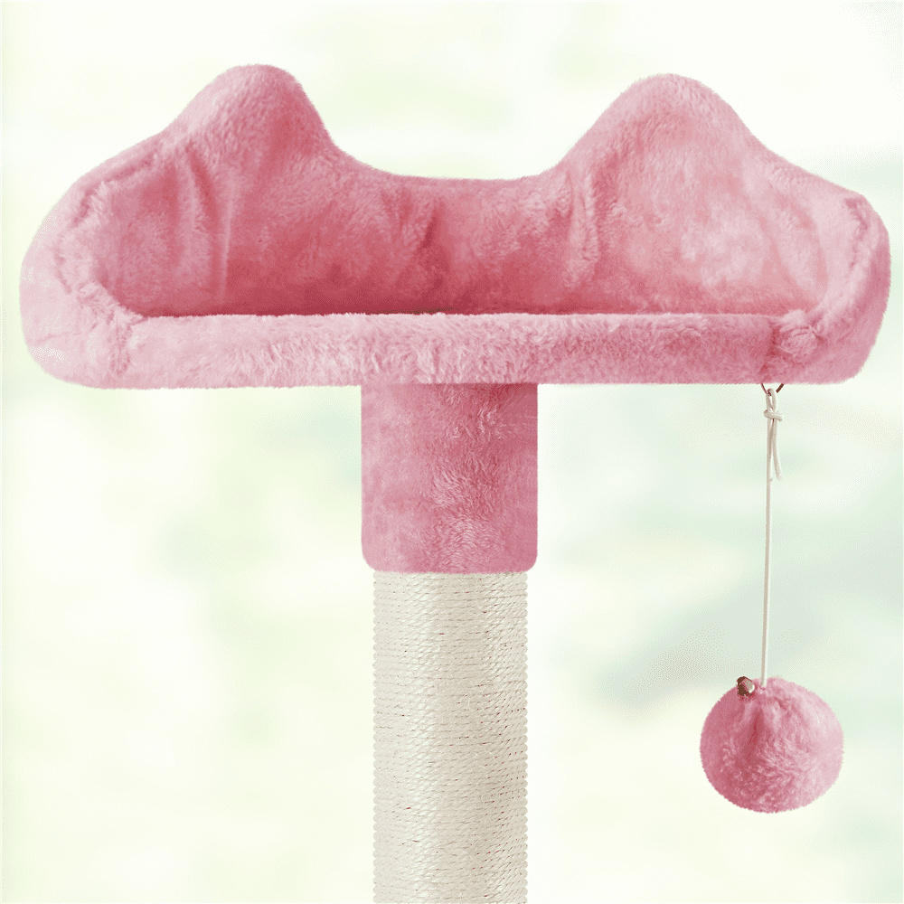 Renwick 54" Multilevel Cat Tree with Condo, Pink - Image 9