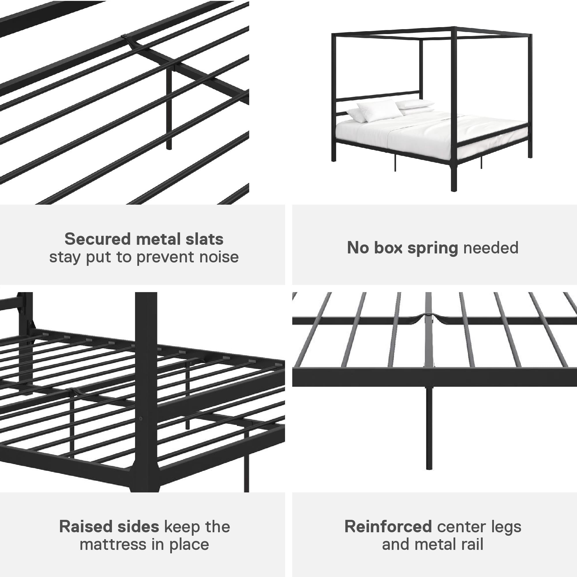 DHP Modern Metal Canopy Bed, King, Black - Image 2