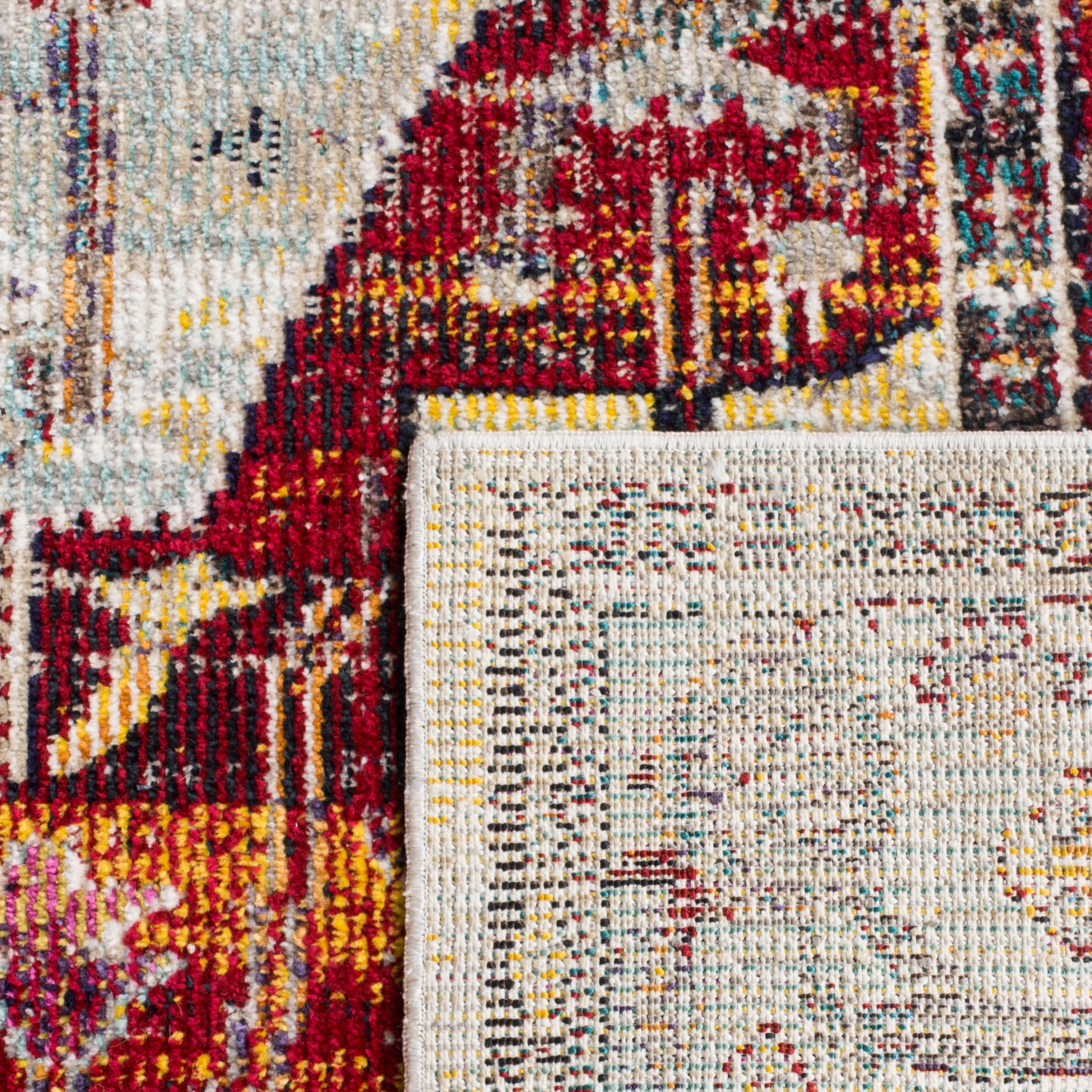 SAFAVIEH Crystal Jonette Oriental Area Rug, Light Blue/Red, 5' x 8' - Image 6