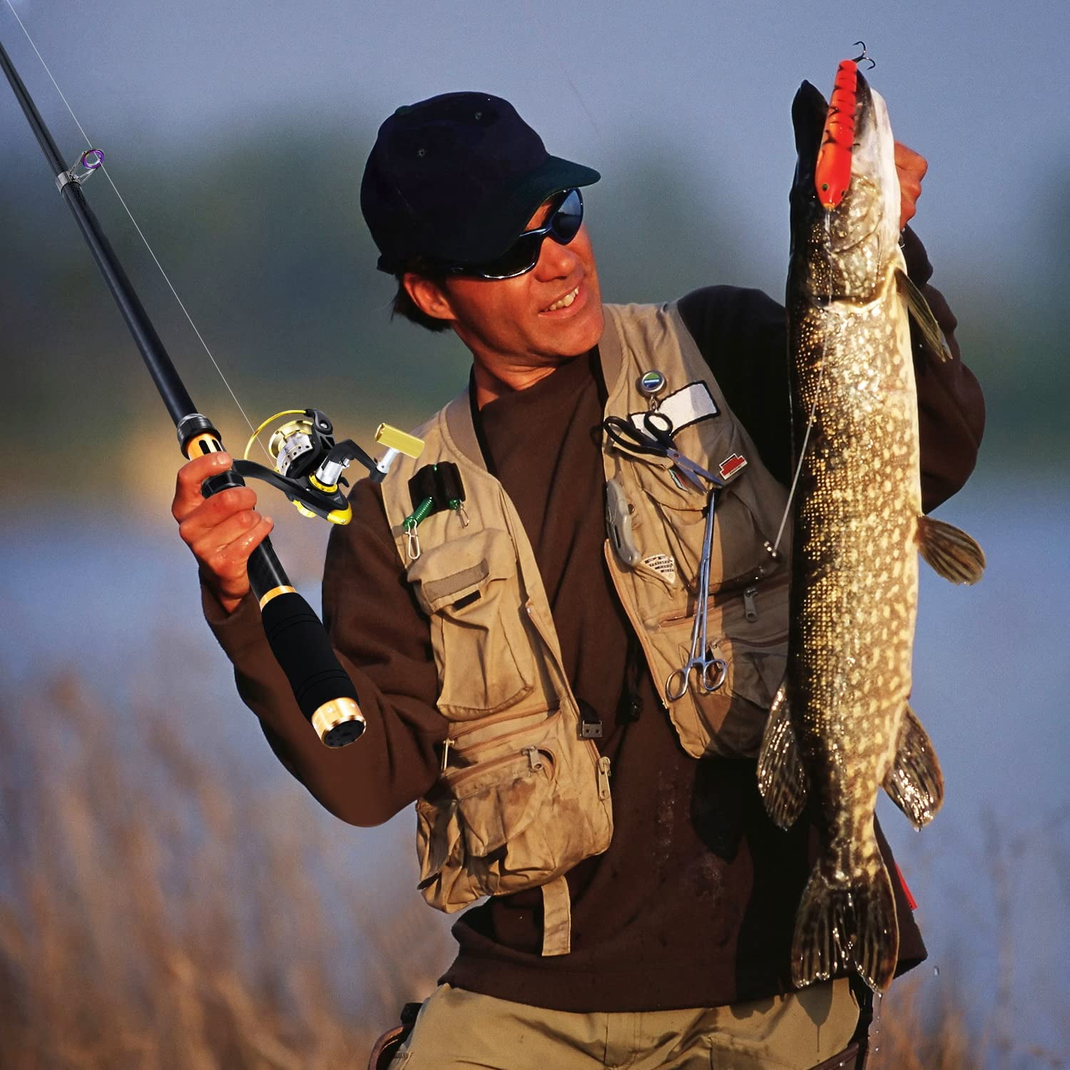 BNTTEAM Spinning Rod and Reel Combo 2.1m,2.4m,3.0m 3.6m Carbon Telescopic Fishing Rod 13BB Fishing Reel Bag Lures Line Hooks Set - Image 3