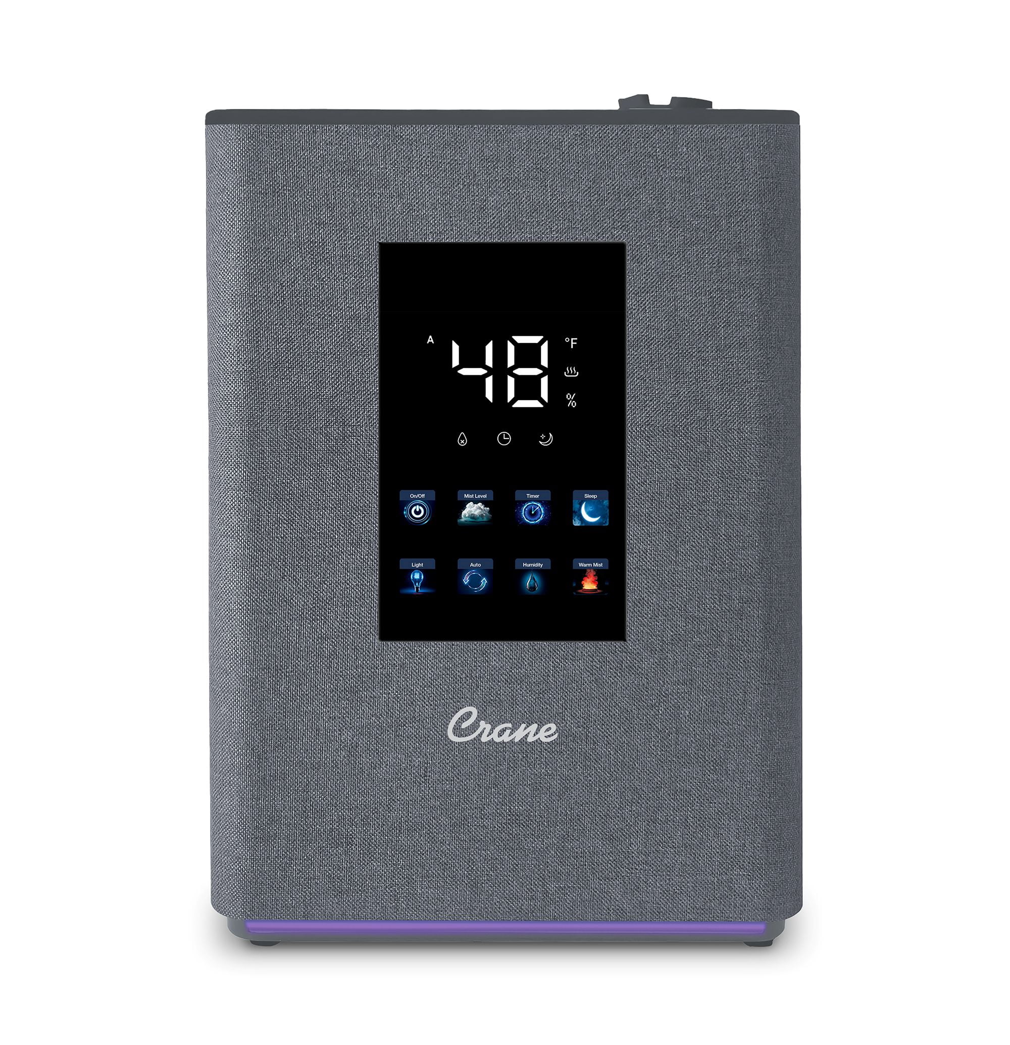 Crane Top Fill Warm & Cool Mist Humidifier, 1.2 Gallon Tank, Digital Humidistat & Touchscreen, With Remote - Image 2