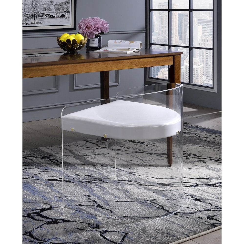 Fox Hill Trading Pure Decor 19" U Shape Lucite and Acrylic Dinner Chair in Clear - Image 10