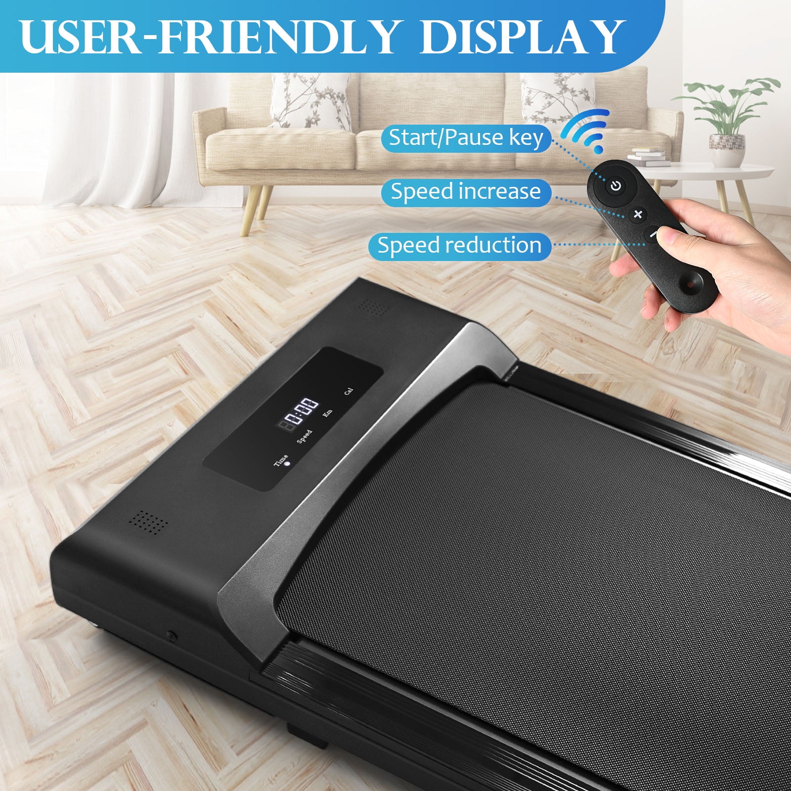 Walking pad Treadmill, 2 in 1 Portable Walking Treadmill, Under Desk Treadmill for Home Office Walking Treadmill with LED Display and Remote Control - Image 2