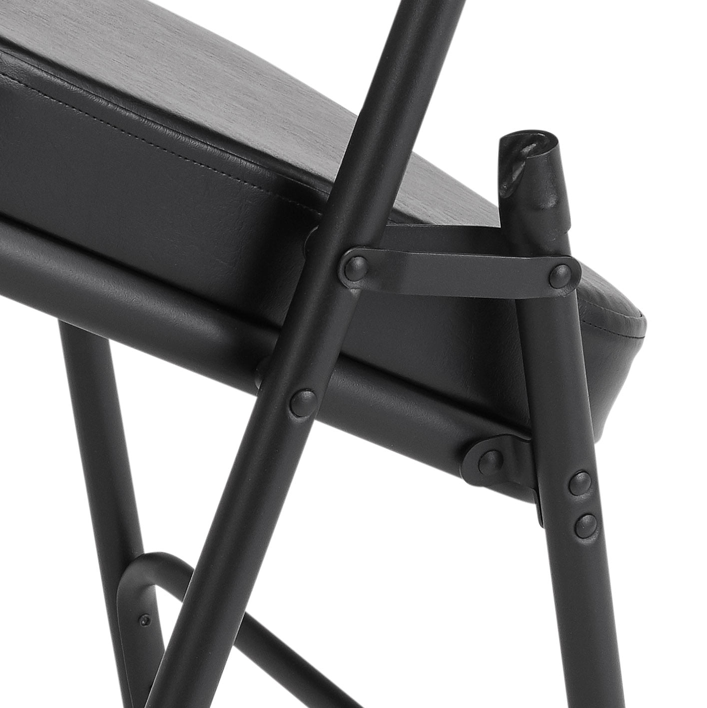 (2 Pack) NPS 3200 Series Premium 2" Vinyl Upholstered Double Hinge Folding Chair, Black - Image 4