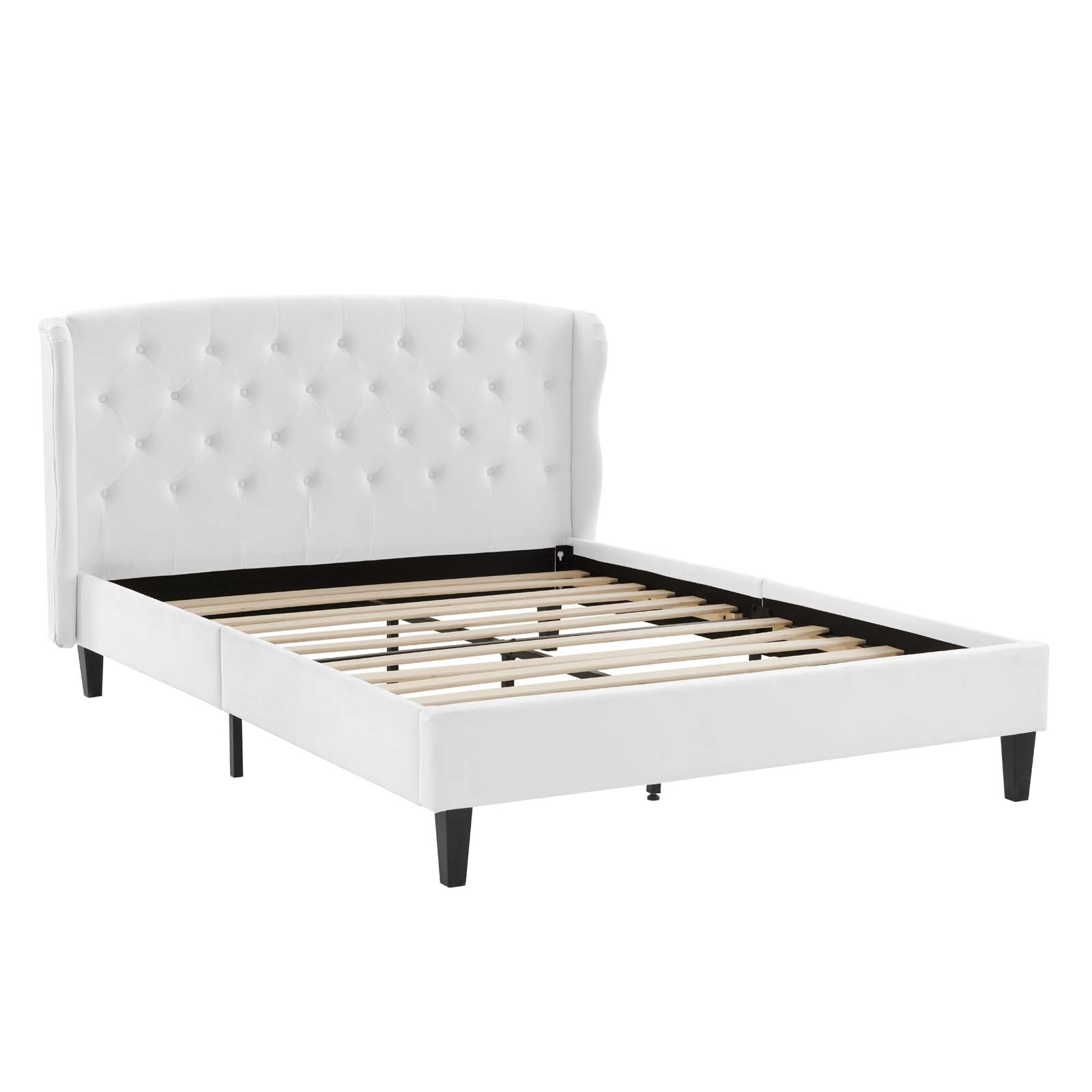 Modway Penelope Tufted Wingback Queen Performance Velvet Platform Bed in White - Image 2