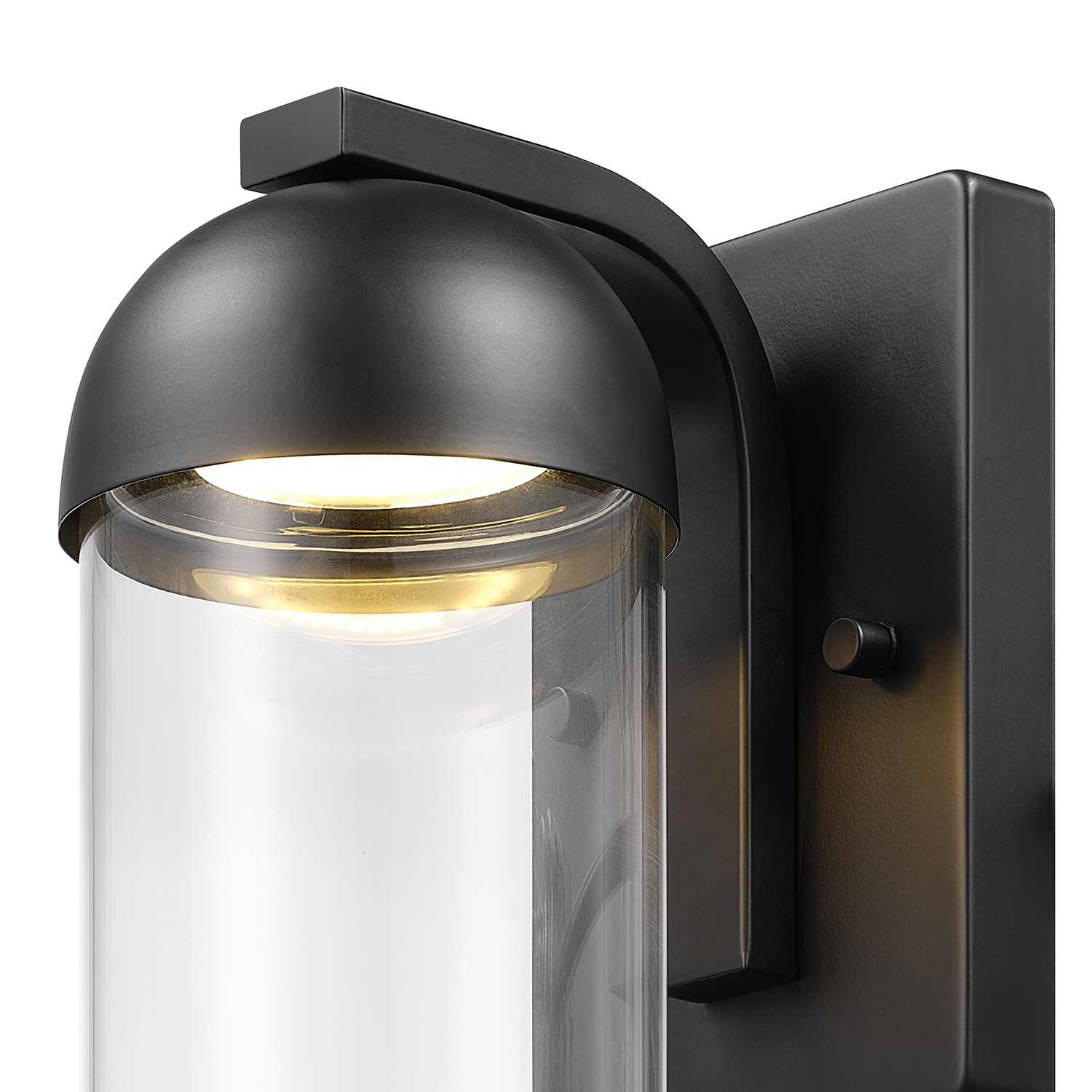 Globe Electric 12W LED Integrated Matte Black Outdoor Wall Sconce with Clear Glass Shade, 91005362 - Image 4